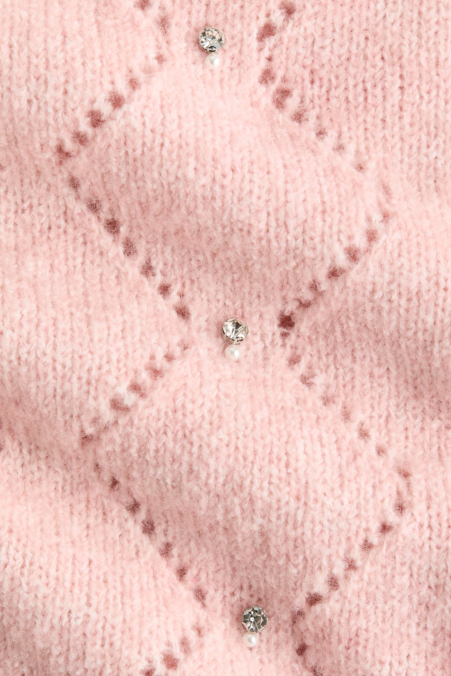 סוודר עם עיטורים - ורוד בהיר/אפור כהה מלאנז' - 5