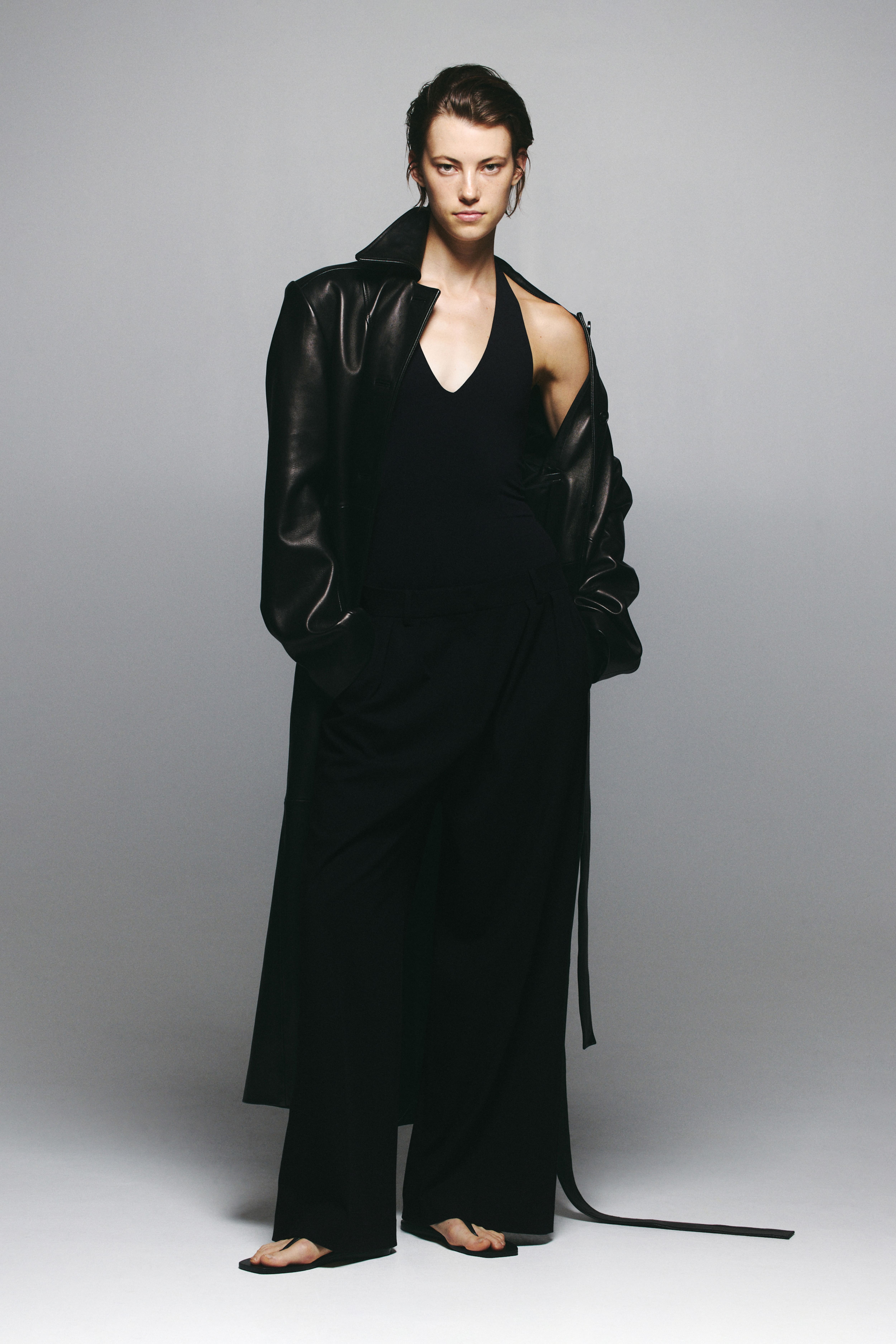 Four-Way Stretch Wide-Cut Pants