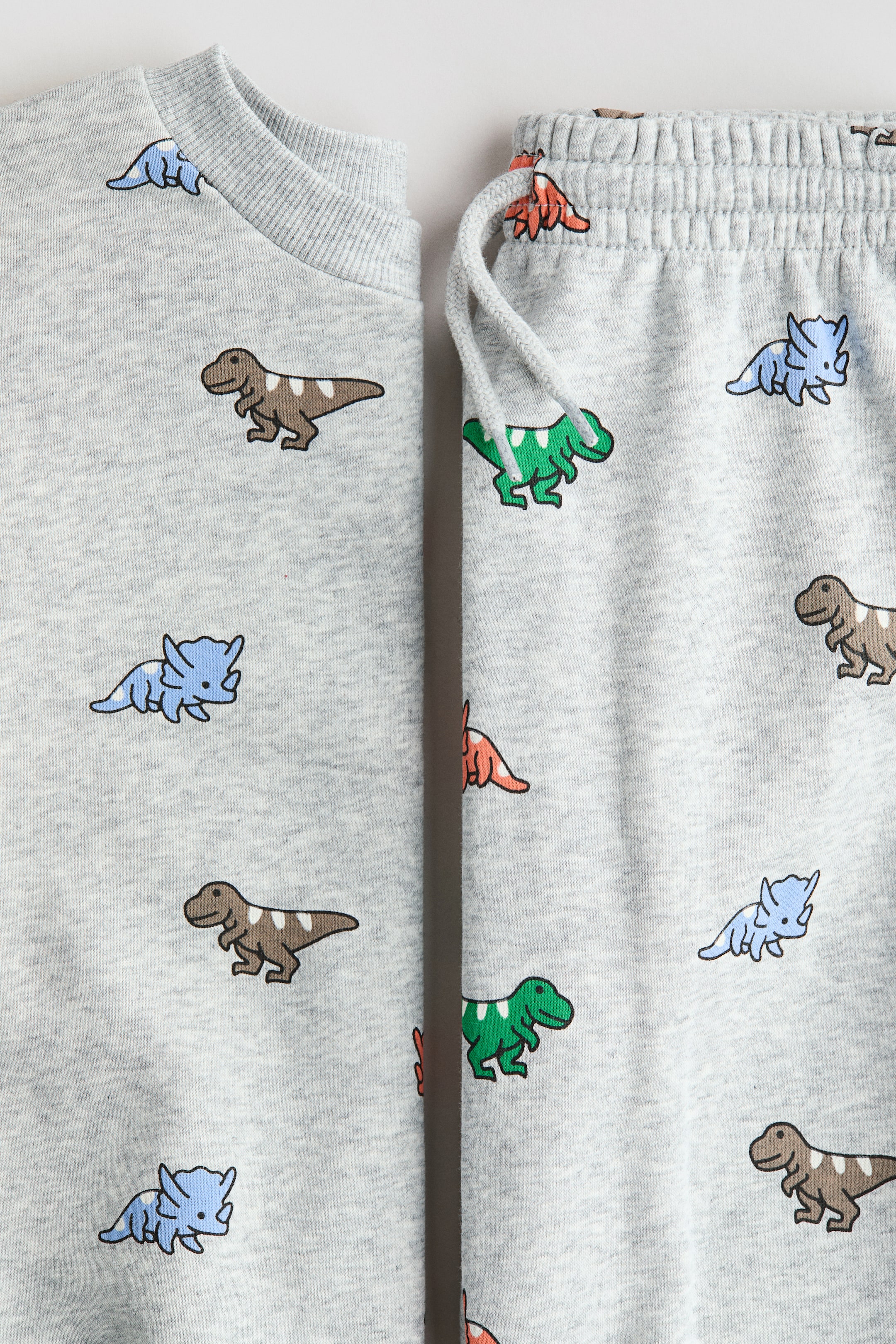 View larger image: 2-piece printed sweatshirt set - Light grey/Dinosaurs - Kids | H&M IN 2