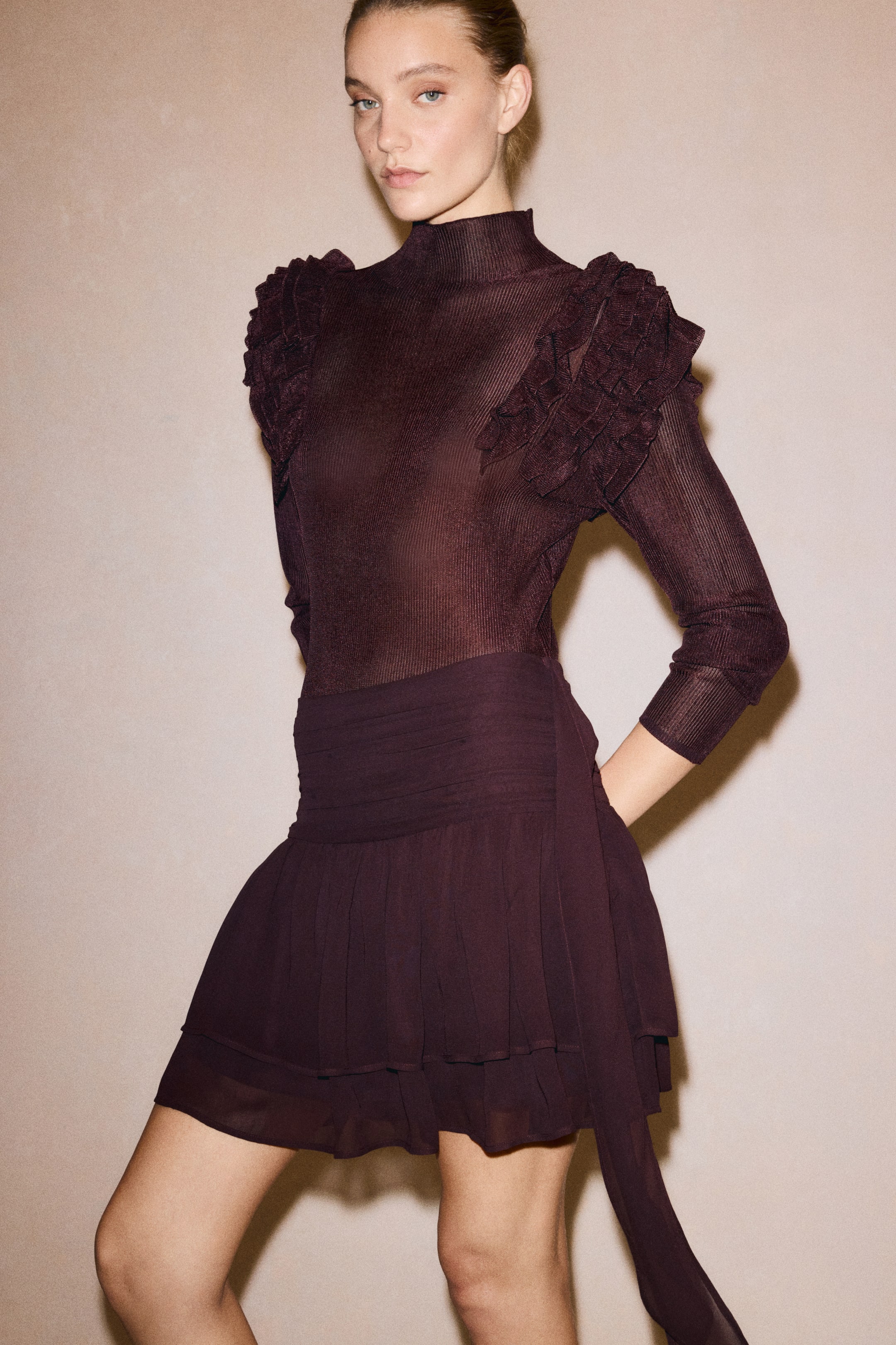 Tiered Viscose Skirt