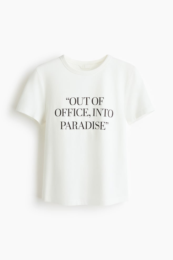 Printed viscose-blend T-shirt - White/Out of office/Light Purple/Manifesting/Butter yellow/Tan Lines/Light turquoise/Lost - 1