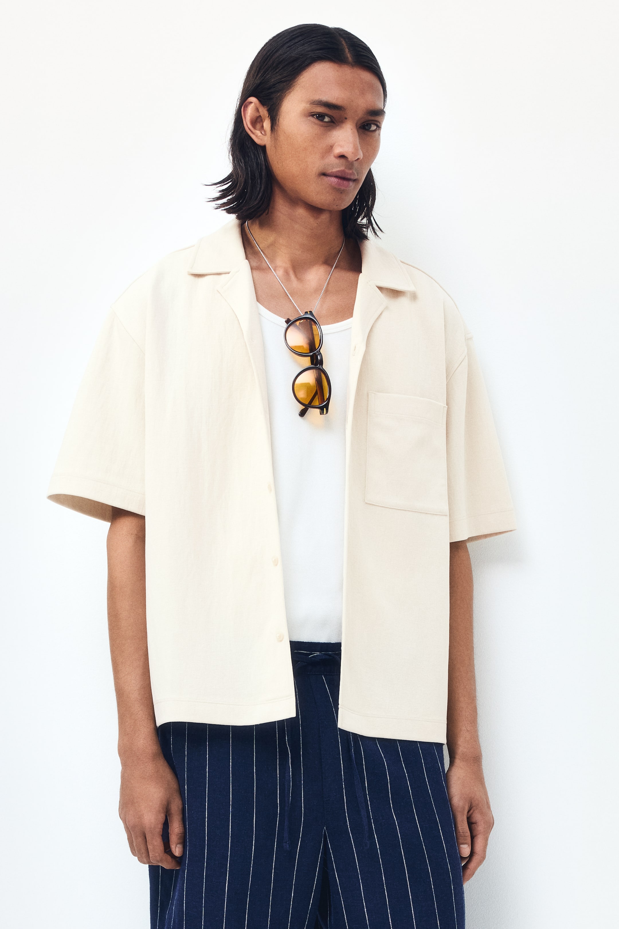 Ver imagem maior: Camisa resort Relaxed Fit - Bege claro - HOMEM | H&M PT 1