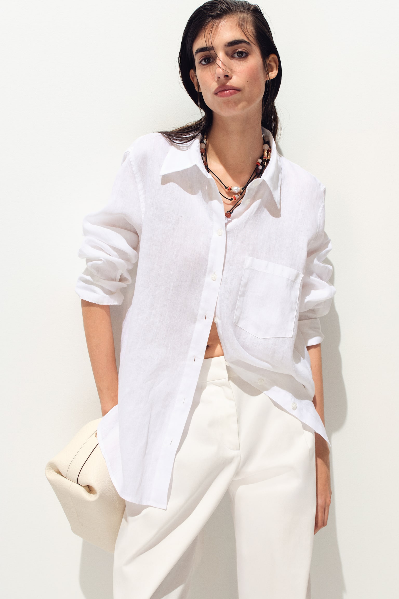 Linen shirt - White/Black/Blue/Striped/Dark brown/Light beige/White striped - 6