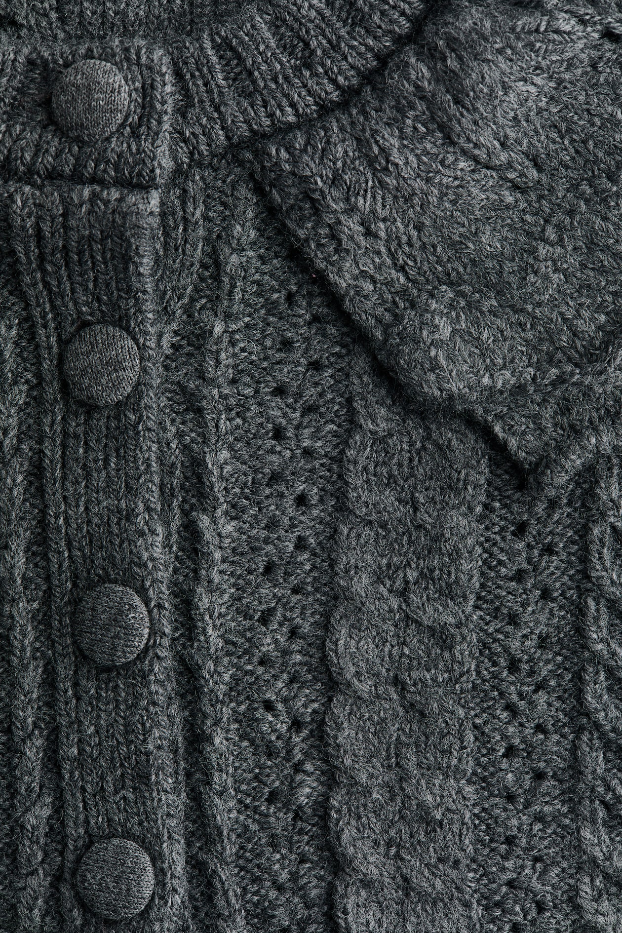 Cable-Knit Cardigan with Collar - image 2