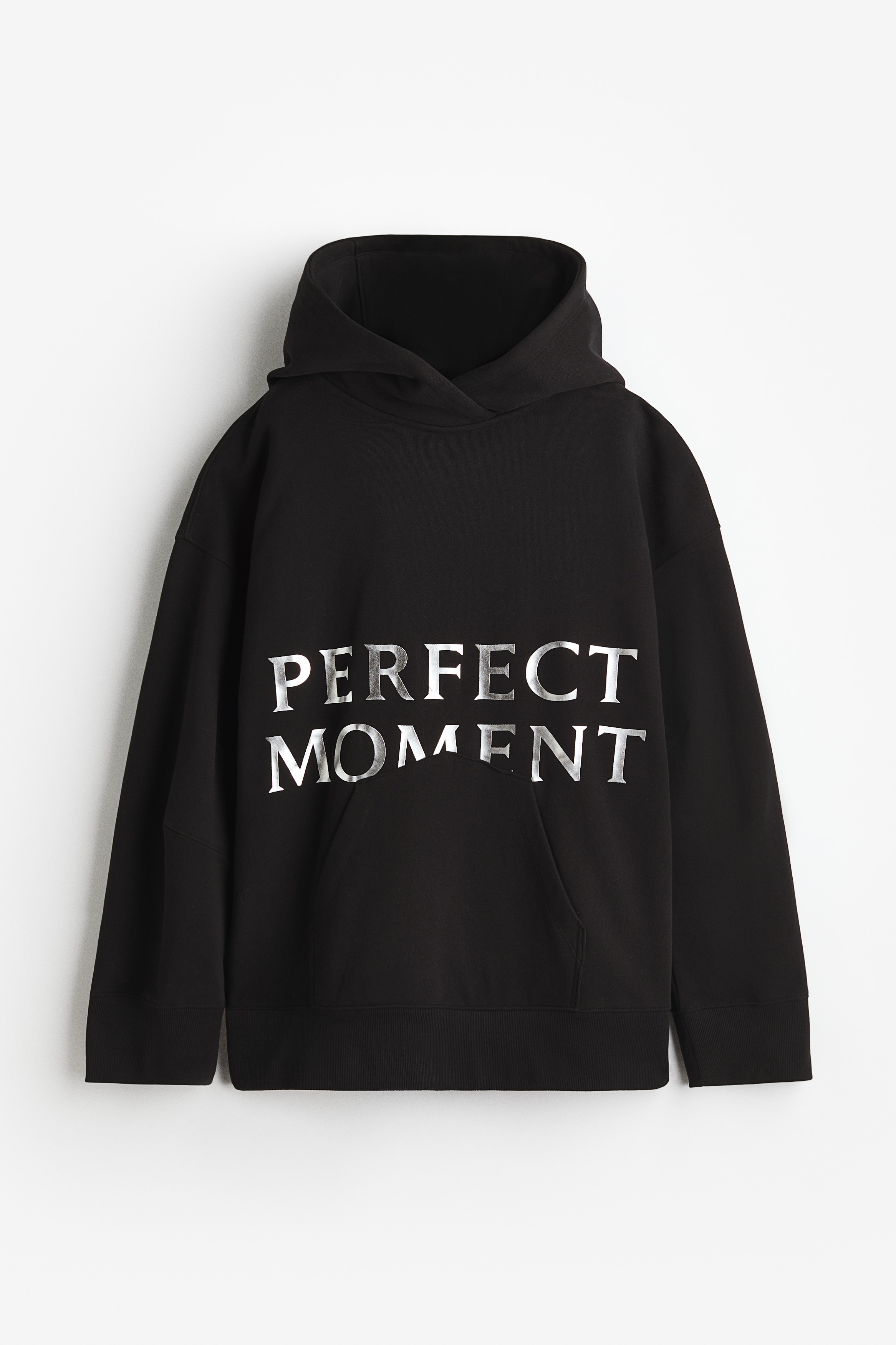 プリントデザインスウェットパーカ - ブラック