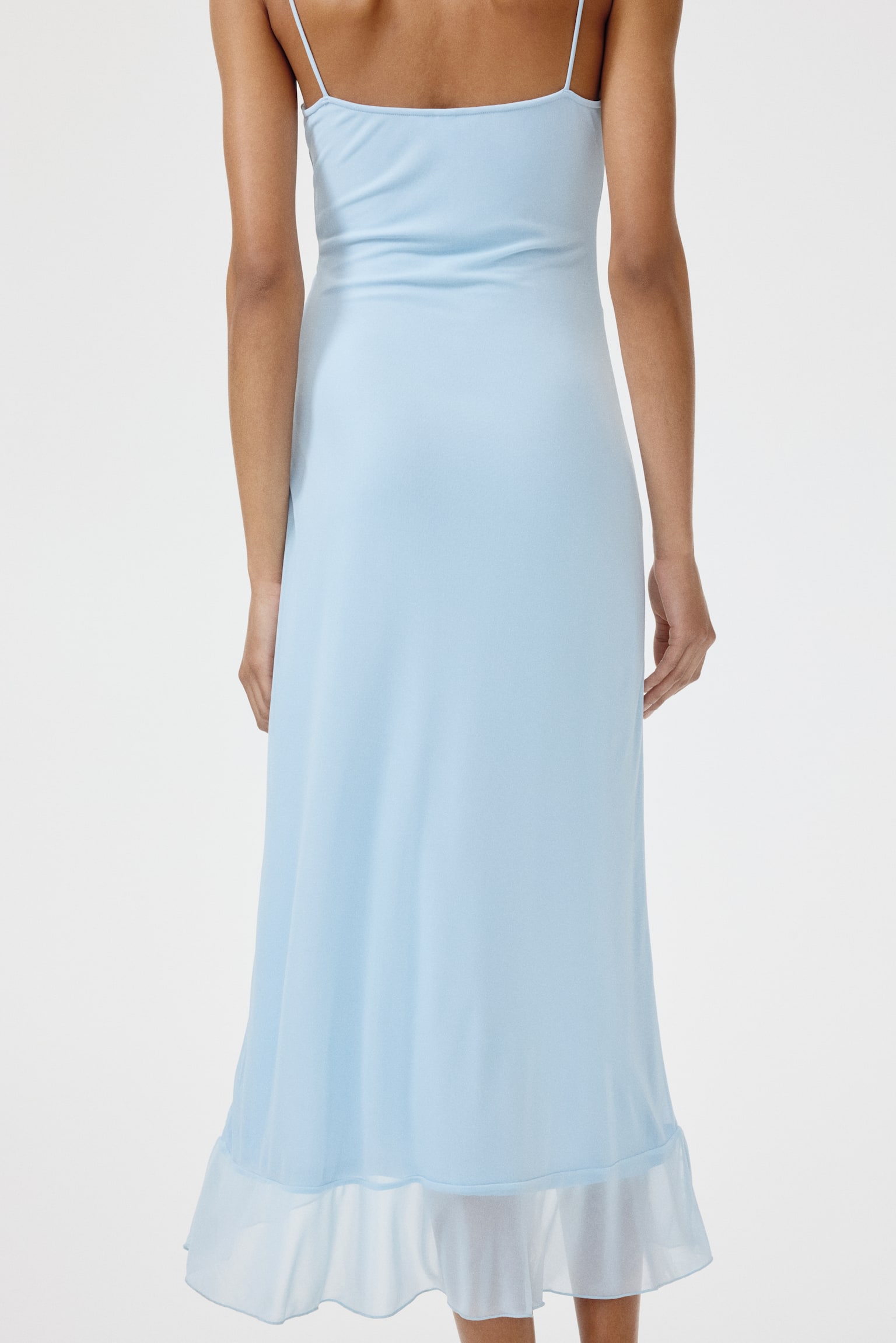 Женское платье H&M Lace-Trimmed Flounced, цвет: Светлый синий — фото 4
