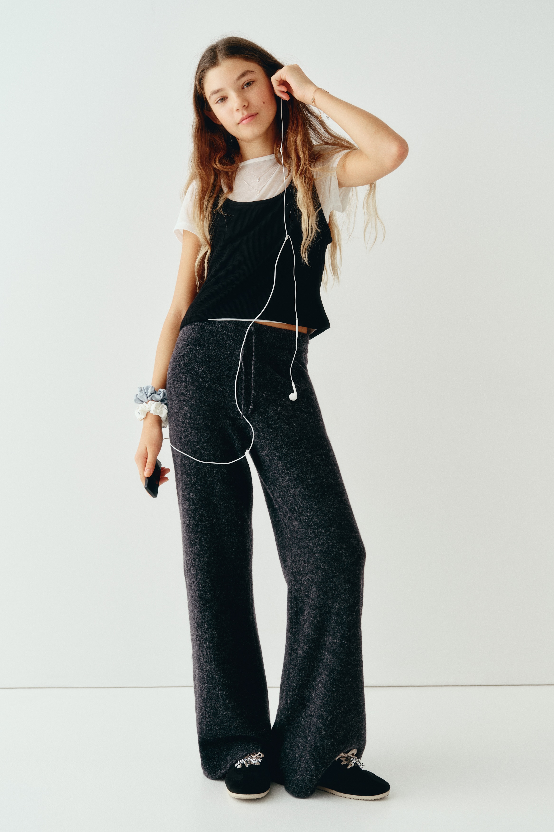 Finstrikket joggers