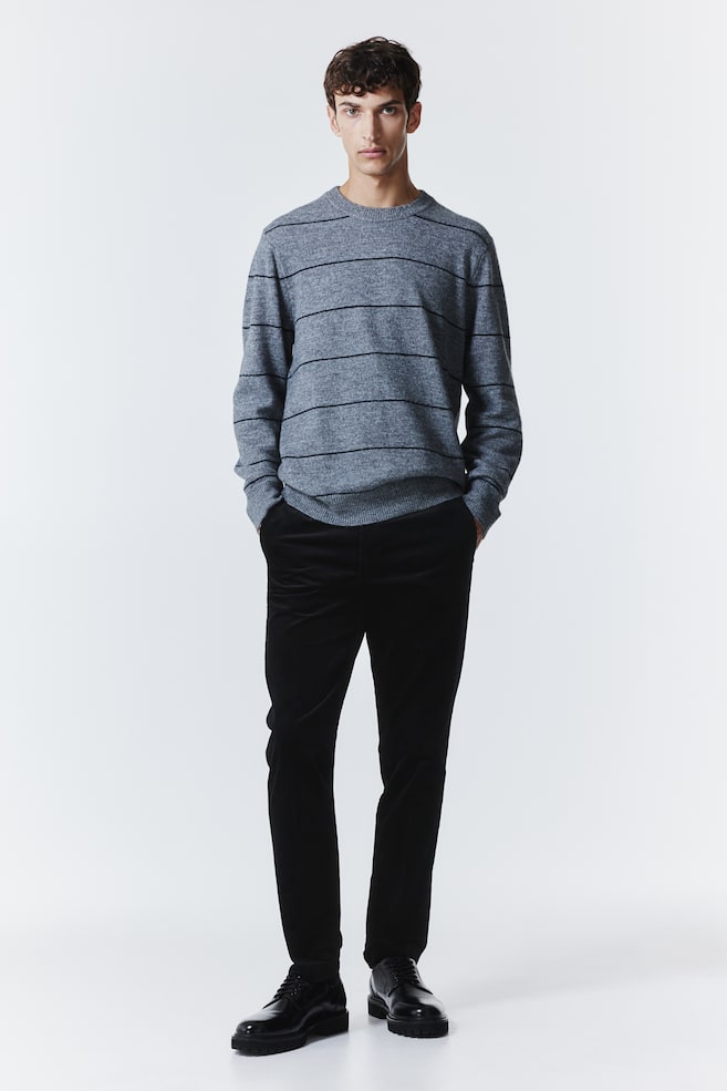 Slim Fit Corduroy trousers - Black/Beige/Dark grey/White - 1