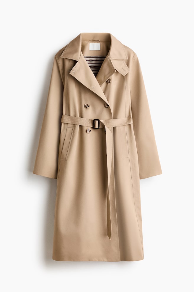 Funnel-collar trench coat - Beige - 1