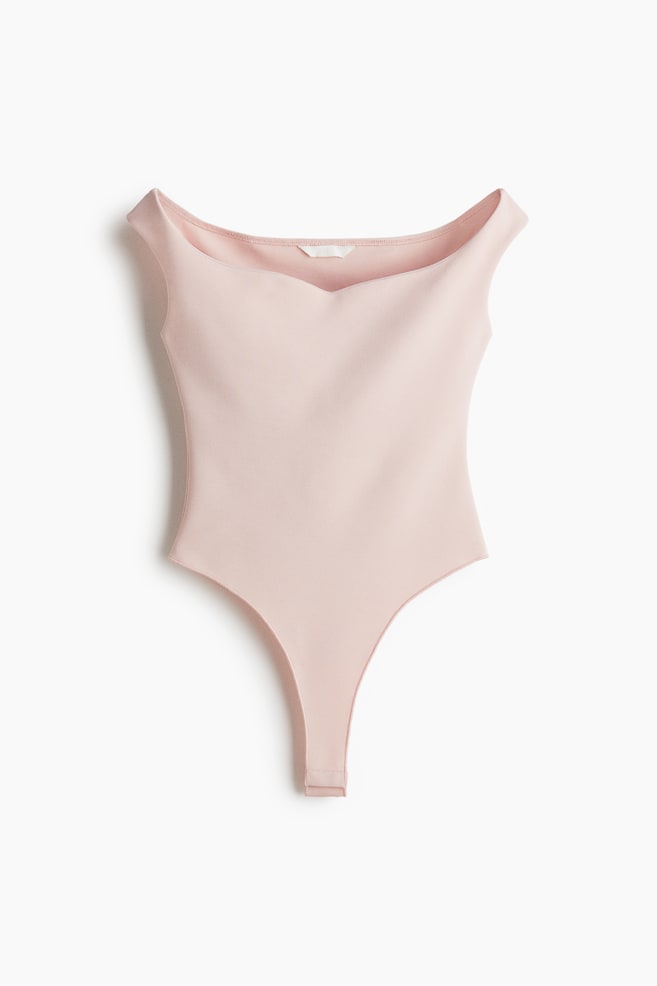 Off-the-shoulder thong body - Light pink - 1