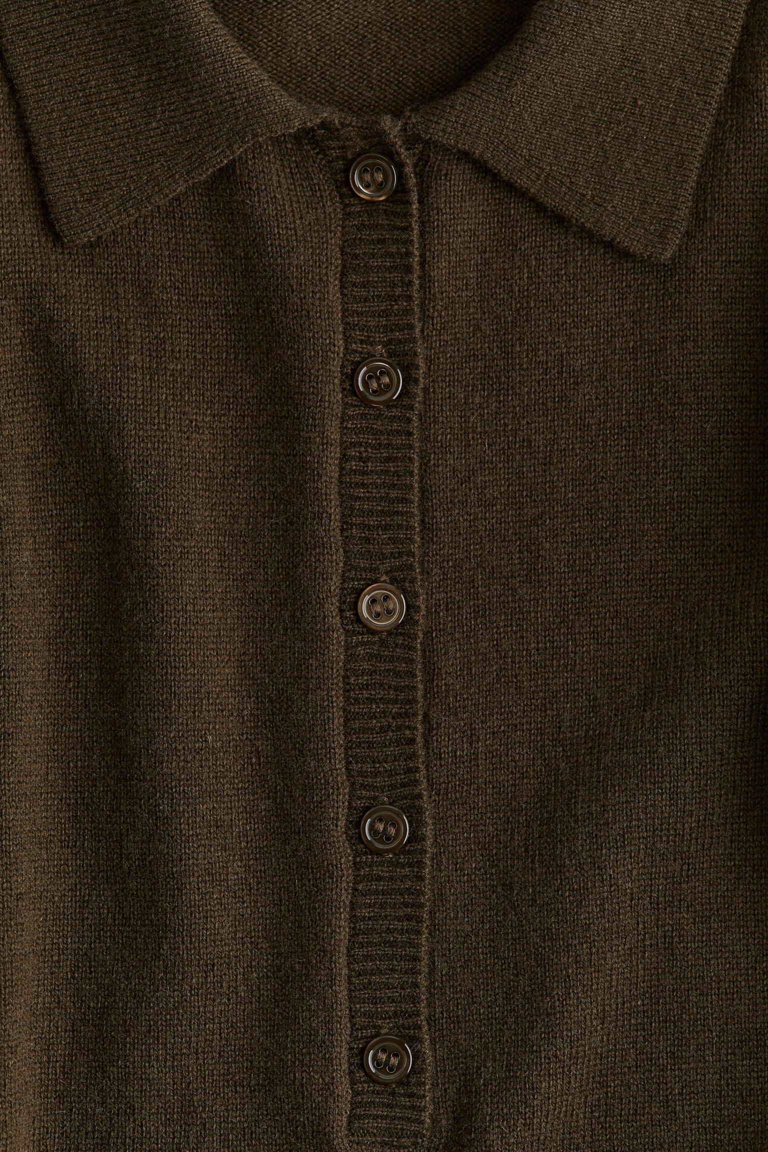 Wool-blend polo shirt - Dark khaki green/Grey marl - 4