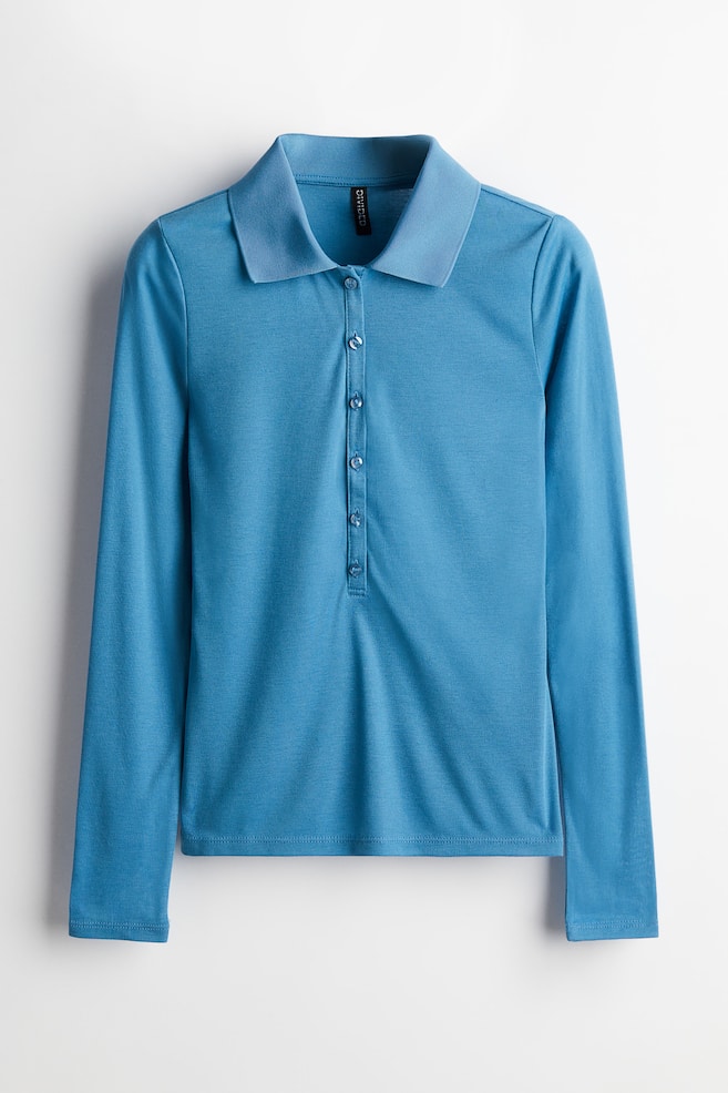 Fitted polo shirt - Blue - 1