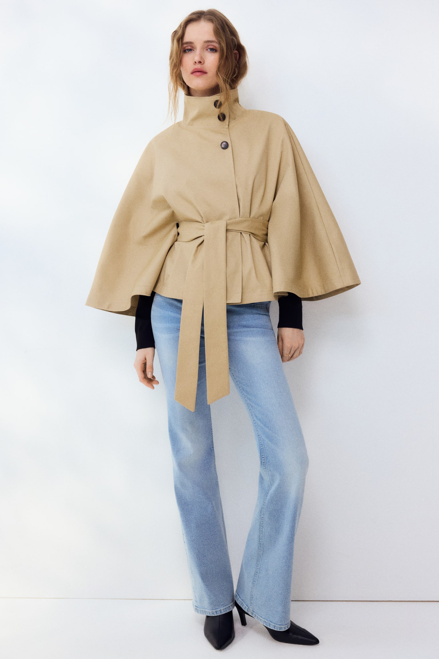 Twill cape jacket - Beige - 6