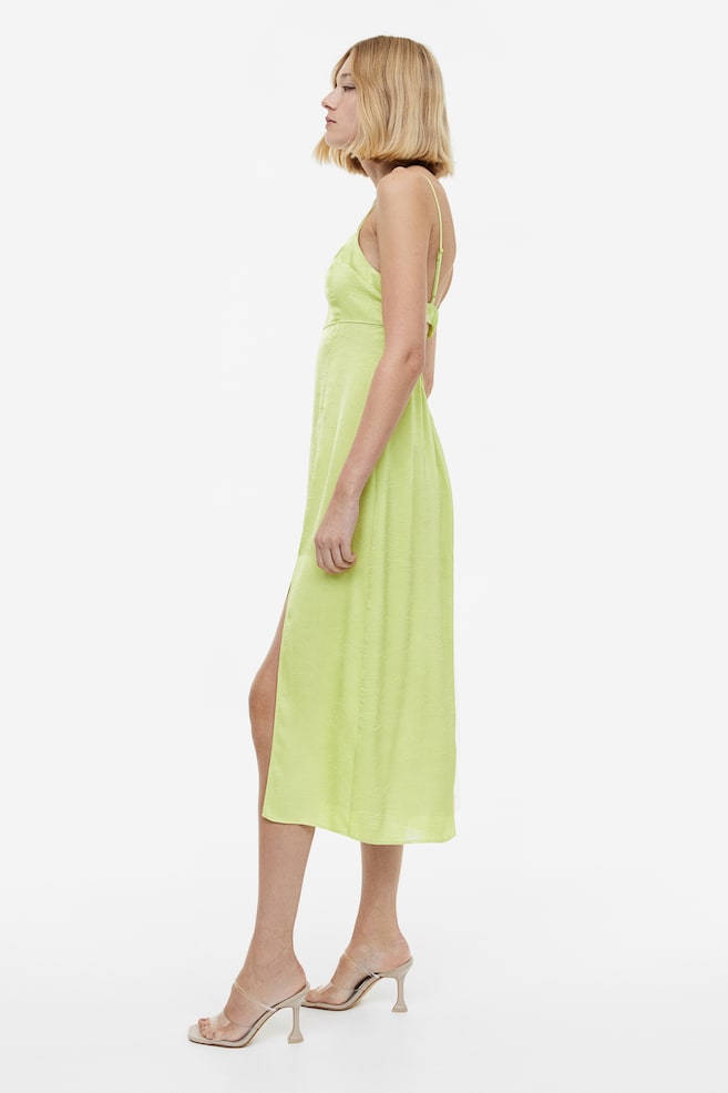 Open-back dress - Lime green/Black - 8