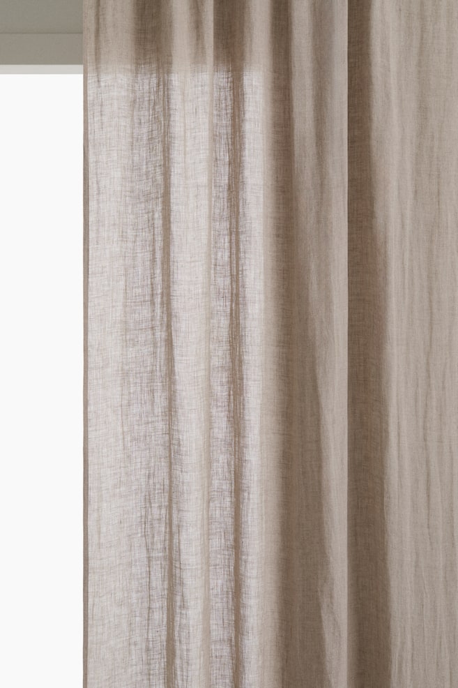 2-pack linen curtain lengths - Mole/Cream - 1