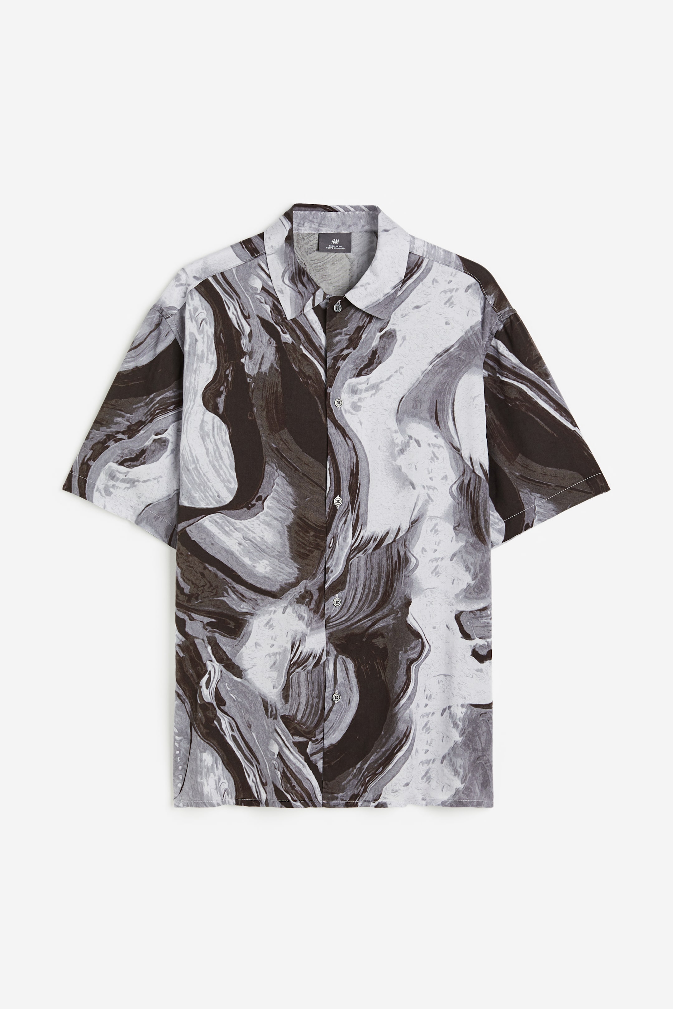 View larger image: Regular Fit Patterned lyocell shirt - Dark grey/Patterned - Men | H&M IN 1