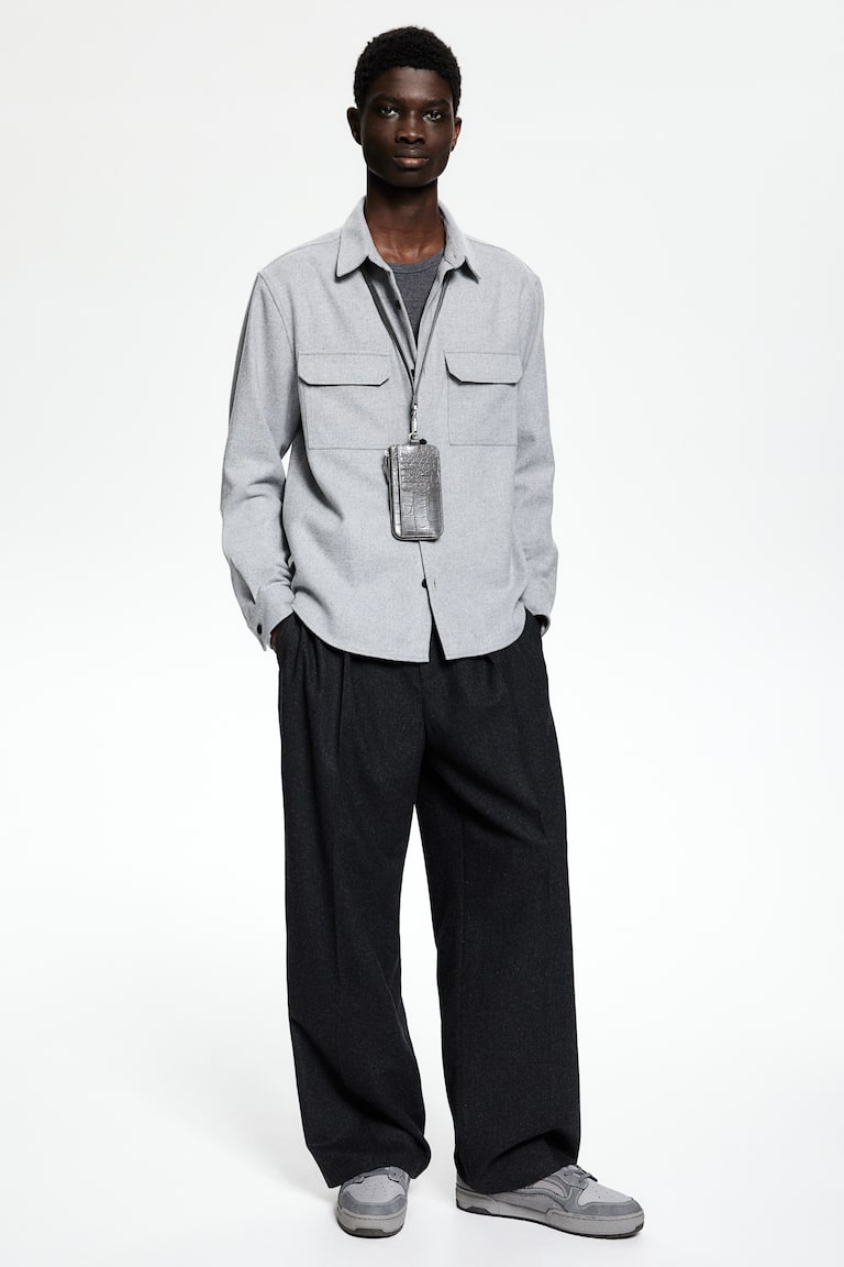 Regular Fit Felted Overshirt