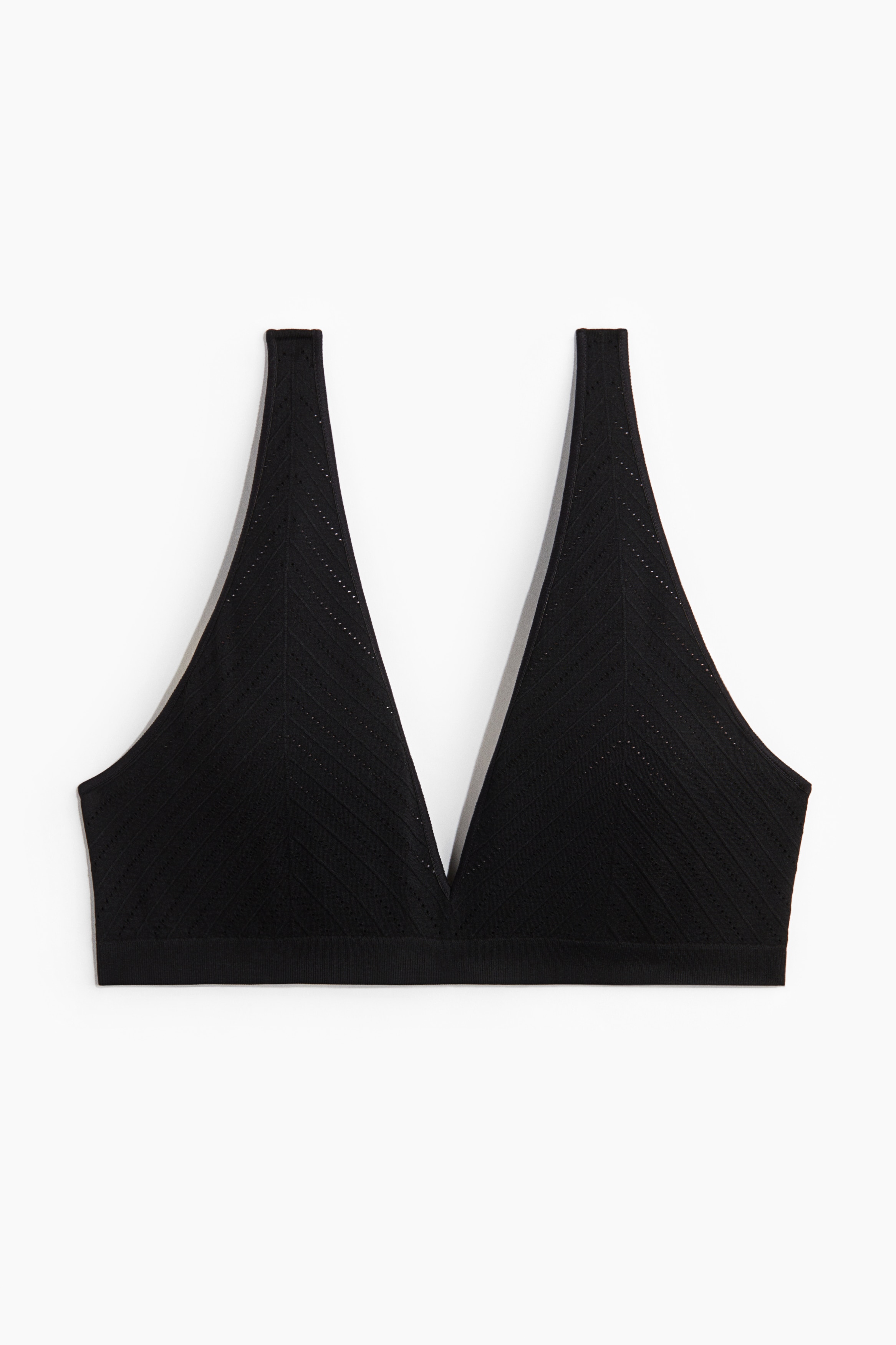 Μαλακό σουτιέν Seamless με τρυπητό σχέδιο - Μαύρο