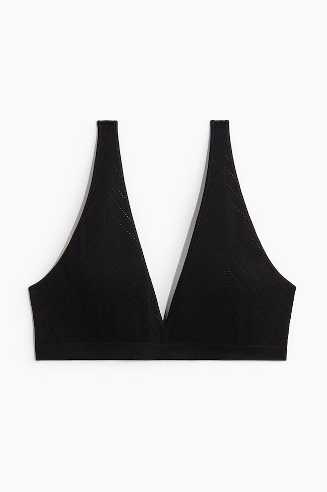 Nahtloser Soft-BH aus Pointelle-Jersey - Schwarz - 1