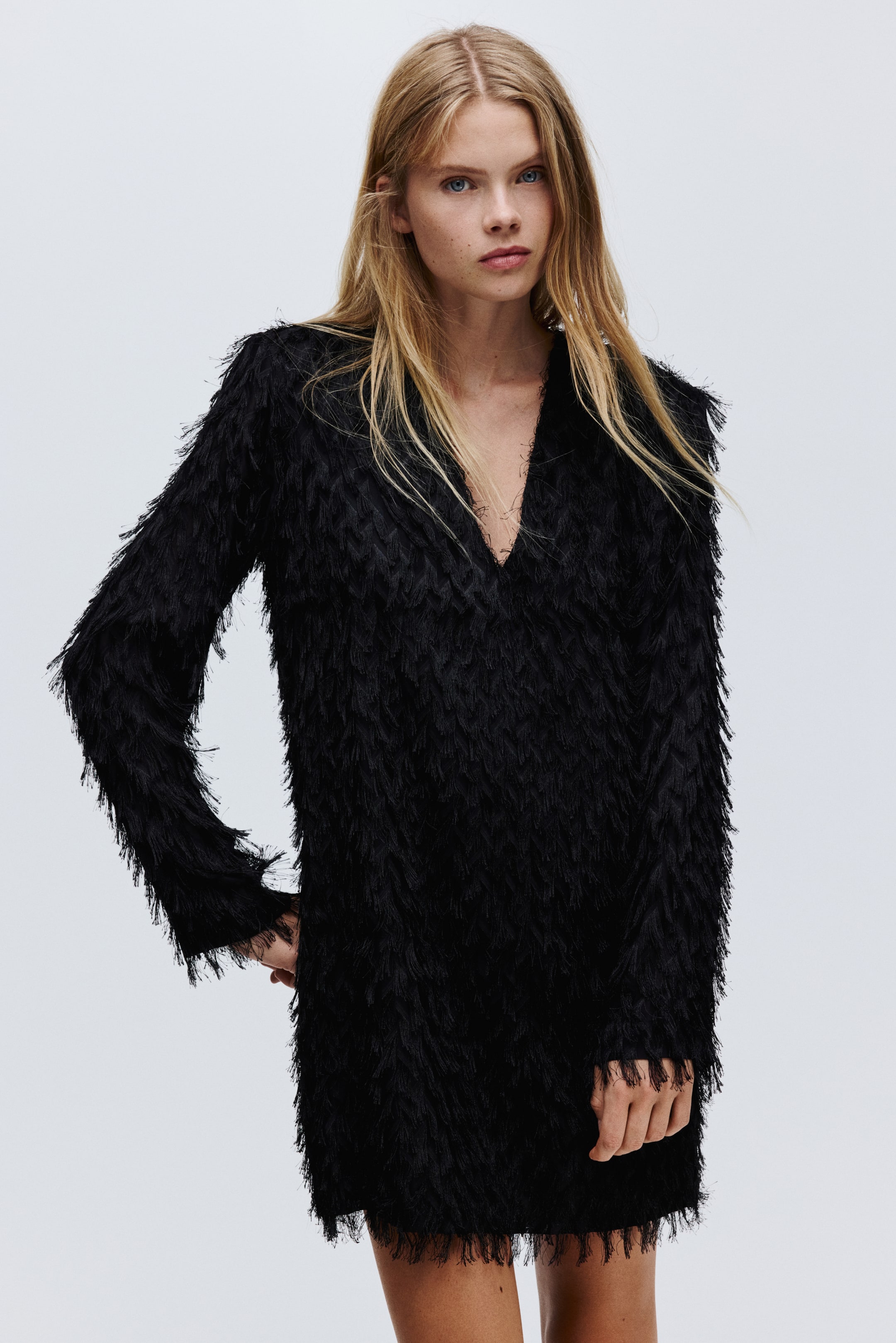 View larger image: Fringed Dress - Black - Ladies | H&M US 3