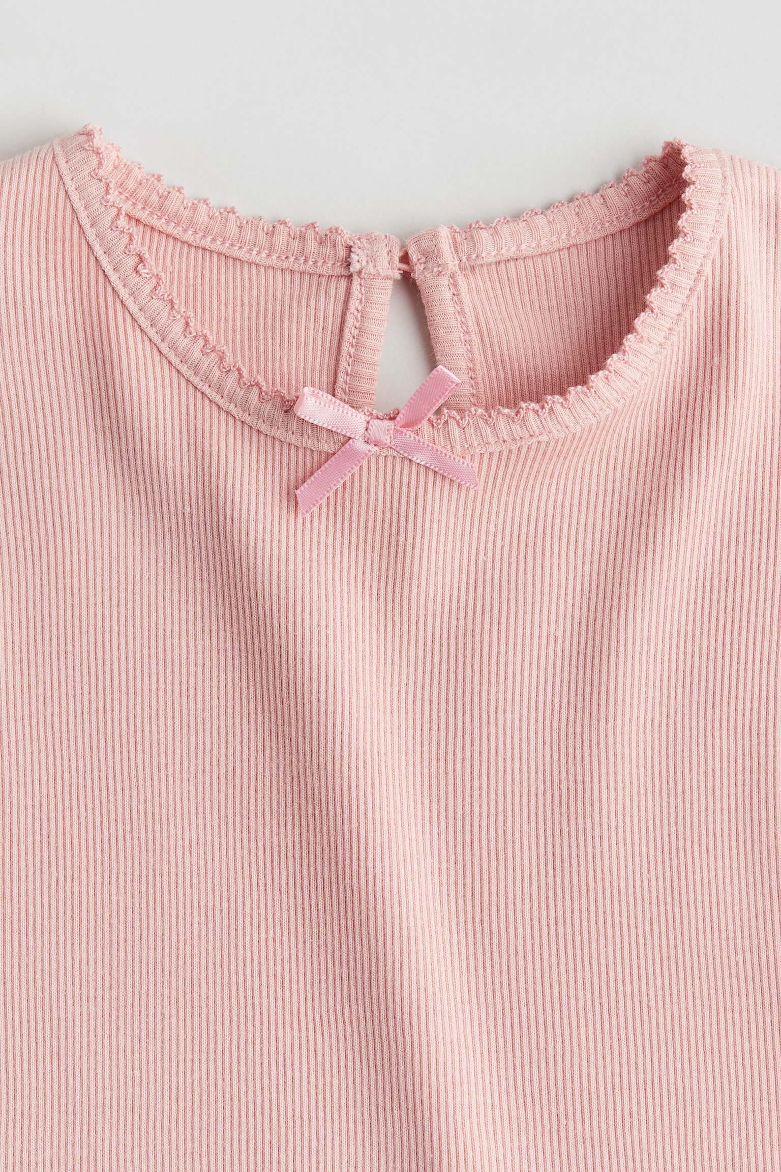 Ribbed jersey top - Pink/Light grey/Light pink/Black/Cream - 2