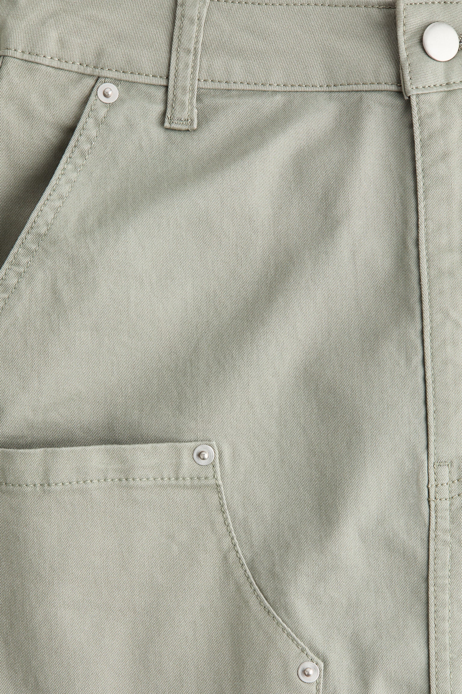 Cotton cargo skirt - Light khaki green/Pigeon blue - 3