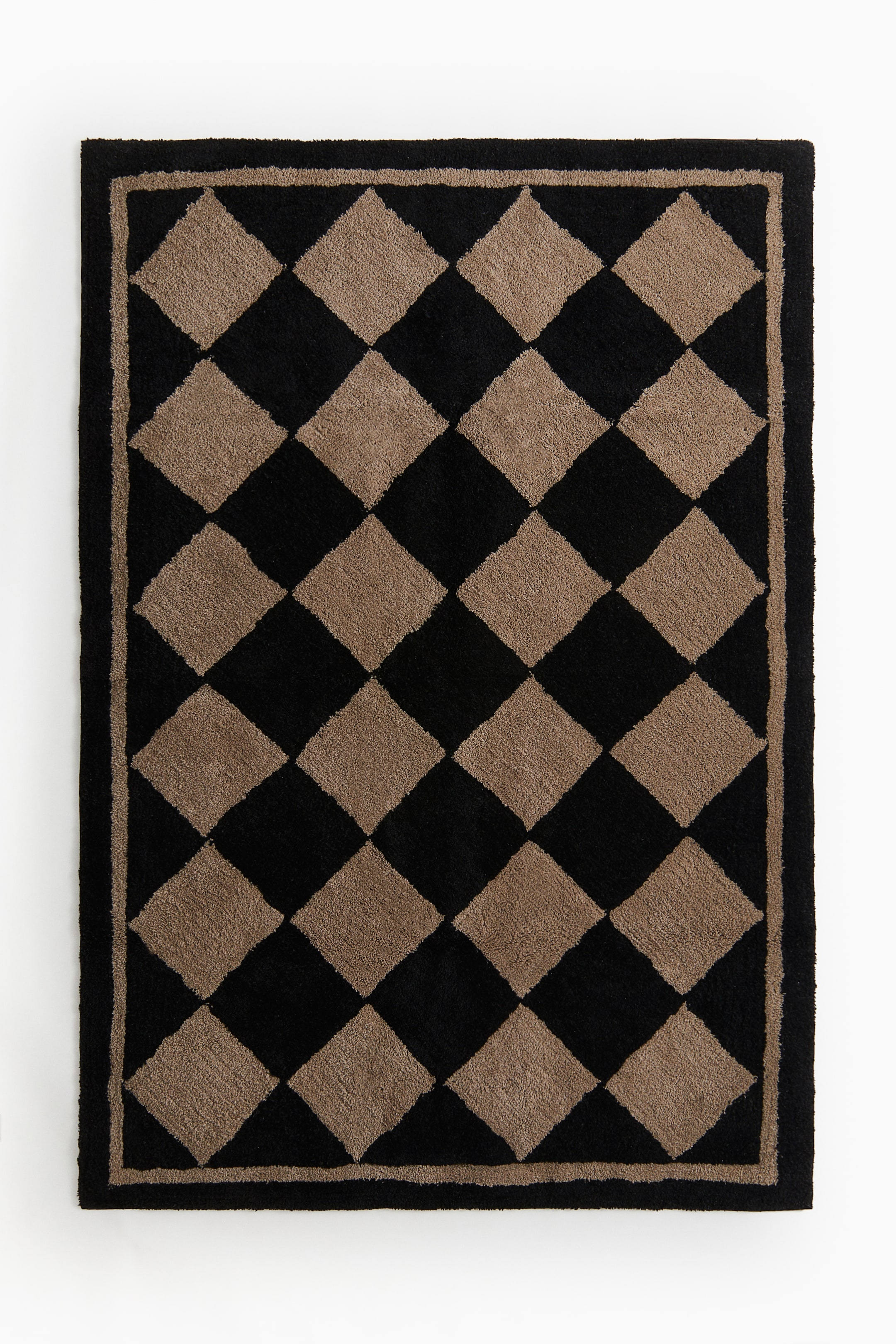 Diamond-Patterned Wool-Blend Rug