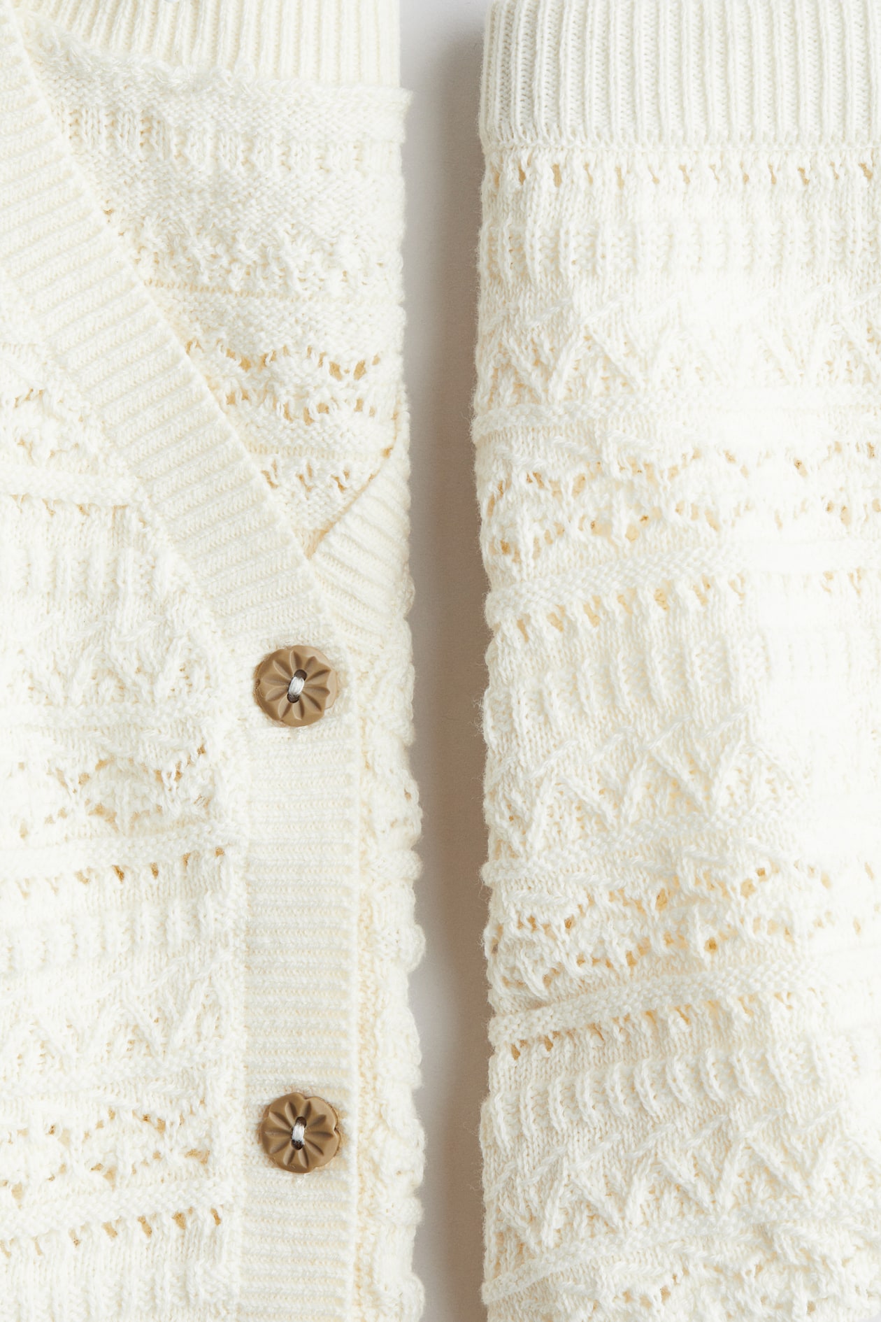 2-Piece Pattern-Knit Cotton Set - Cream - Kids | H&M US