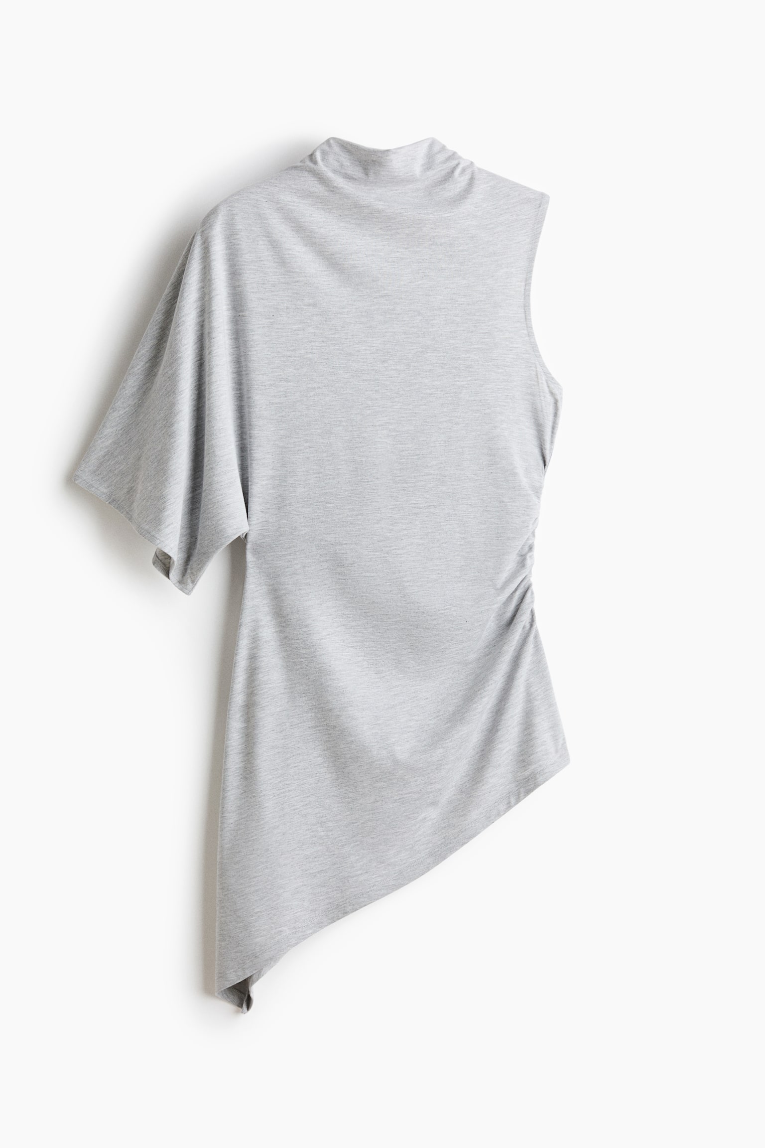 Asymmetrisches Top mit Turtleneck - Hellgraumeliert - 2