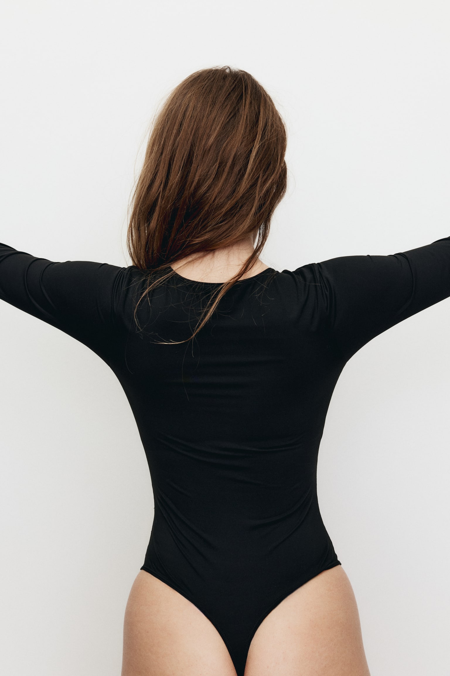 Padded-Cup Microfiber Thong Bodysuit - Black - 4