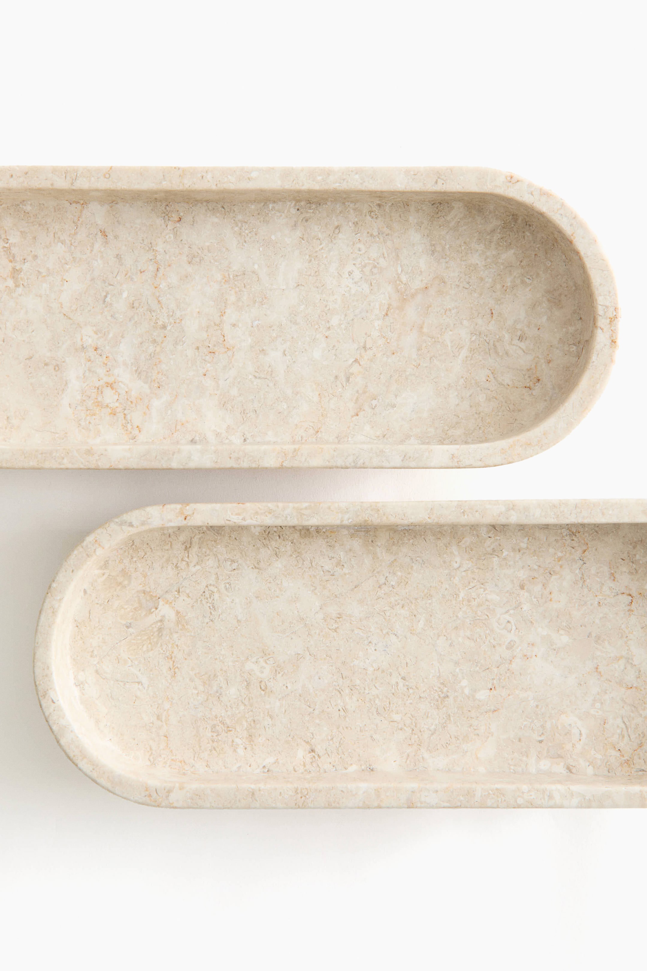 Ver imagen más grande: Fuente ovalada de mármol - Beige claro/Mármol - HOME | H&M ES 2