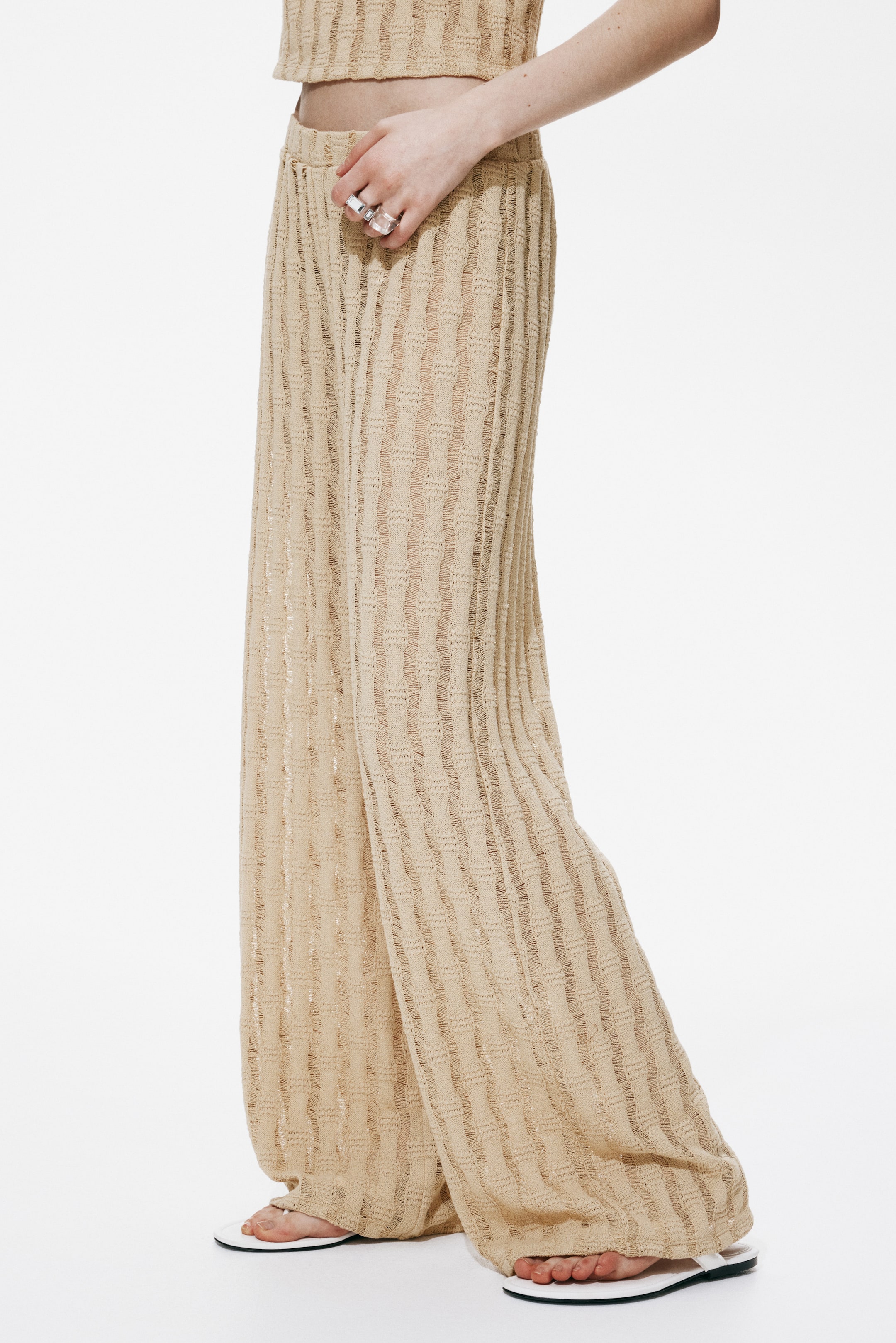 Pantalon en tricot à taille élastique