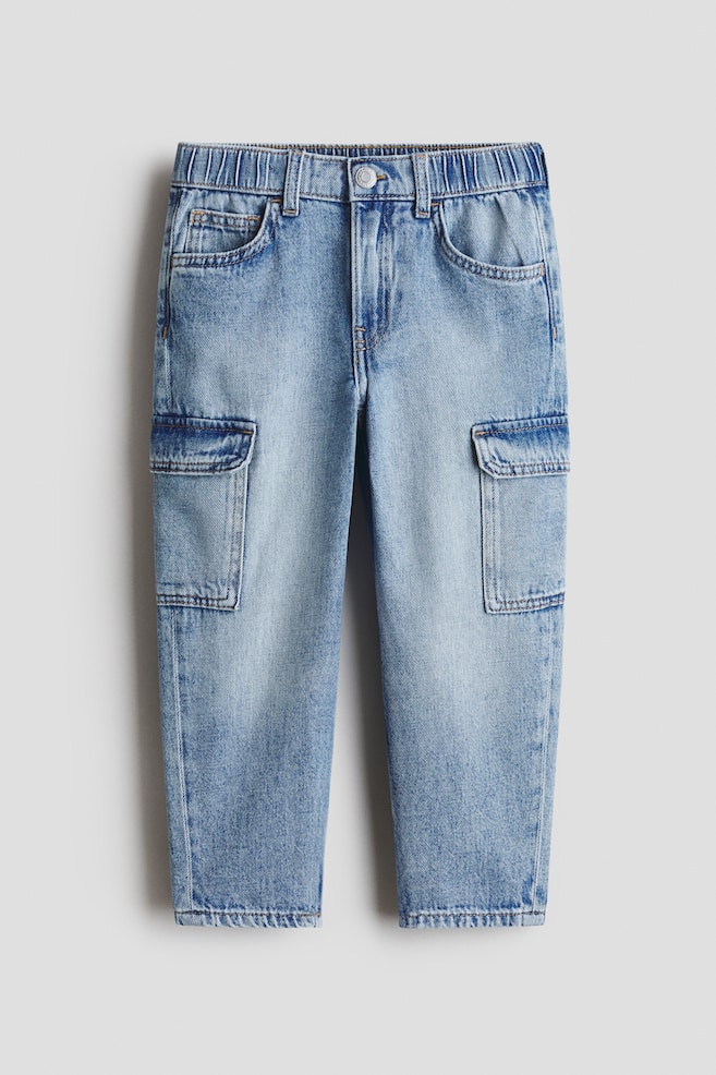 Relaxed Tapered Fit Jeans - Denim blue/Dark denim blue/Dark gray - 1