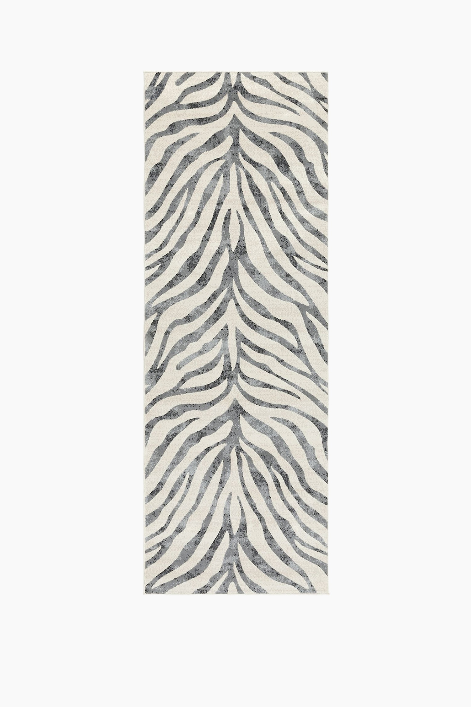 City Animal Print Zebra Boho Rug - Grey