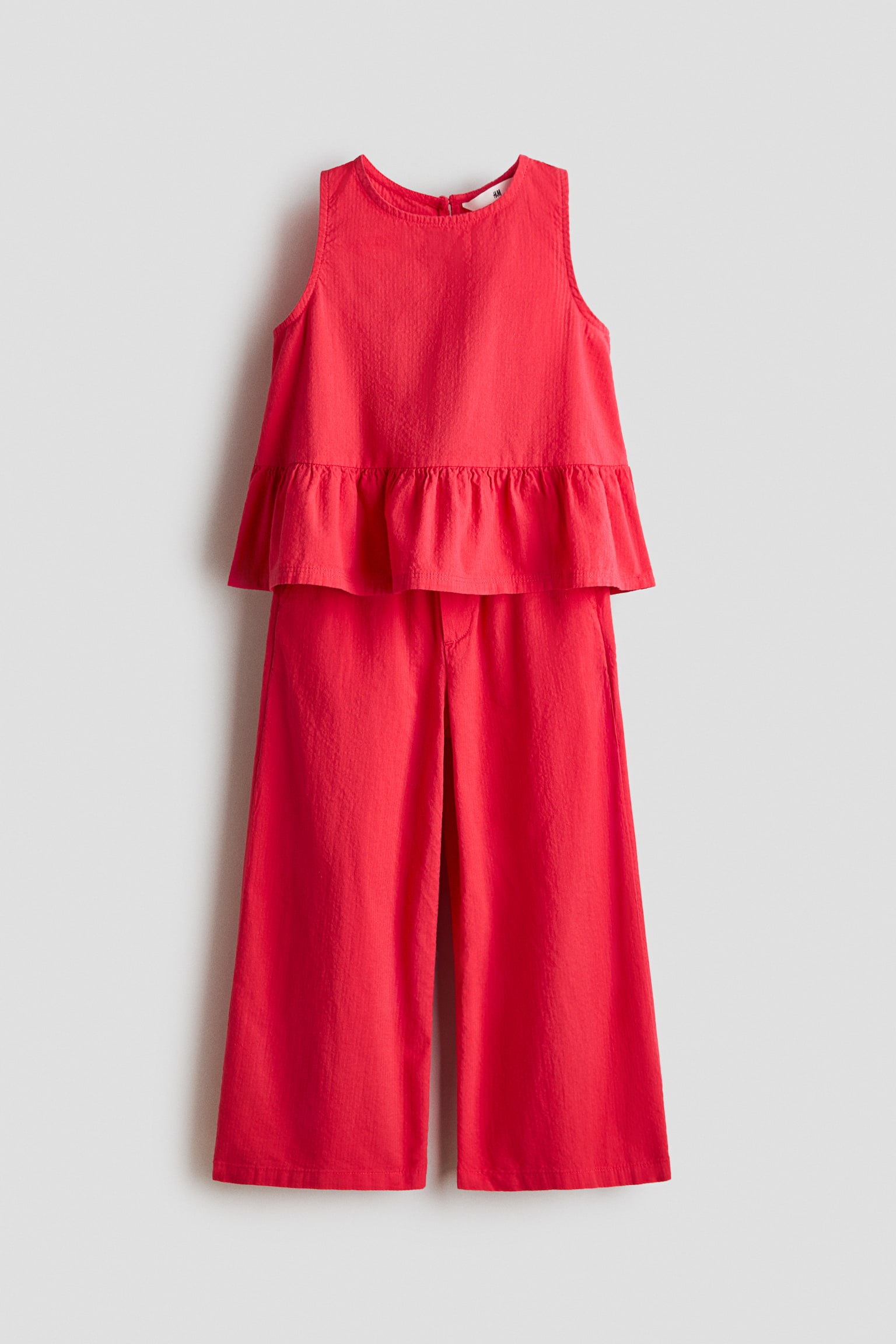 2-piece cotton seersucker set - Red/Yellow