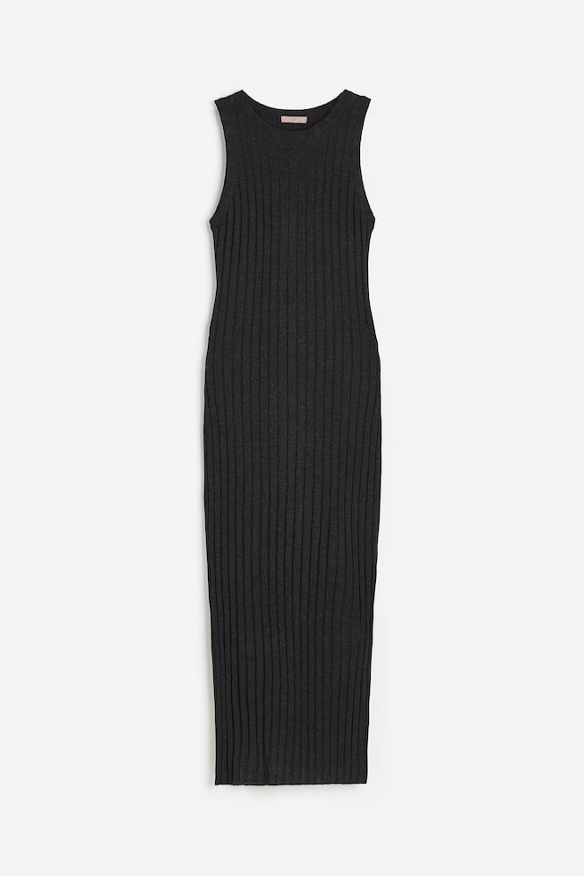 Rib-knit dress - Dark grey - 2