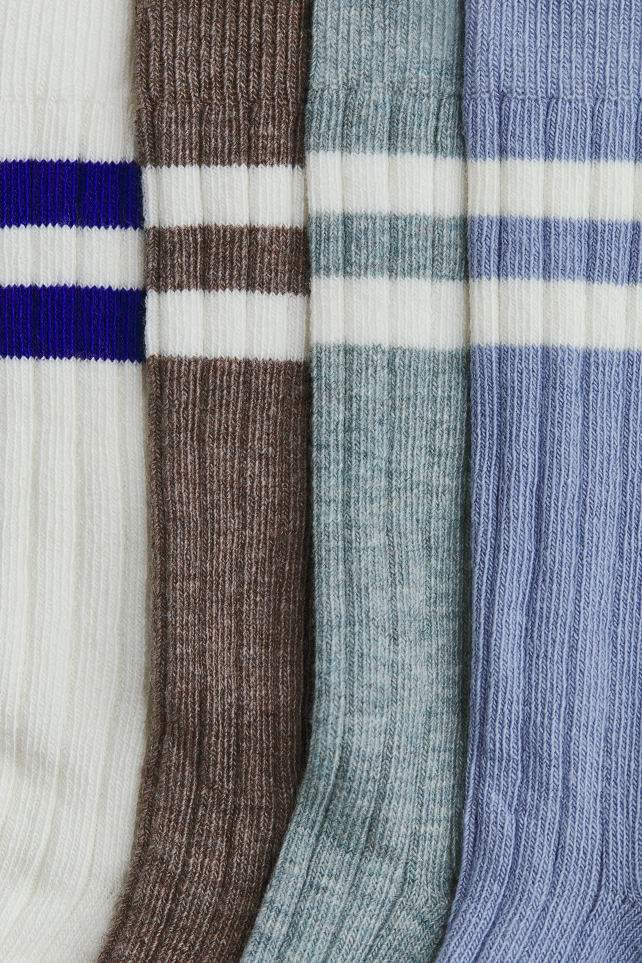 Lot de 4 paires chaussettes côtelées