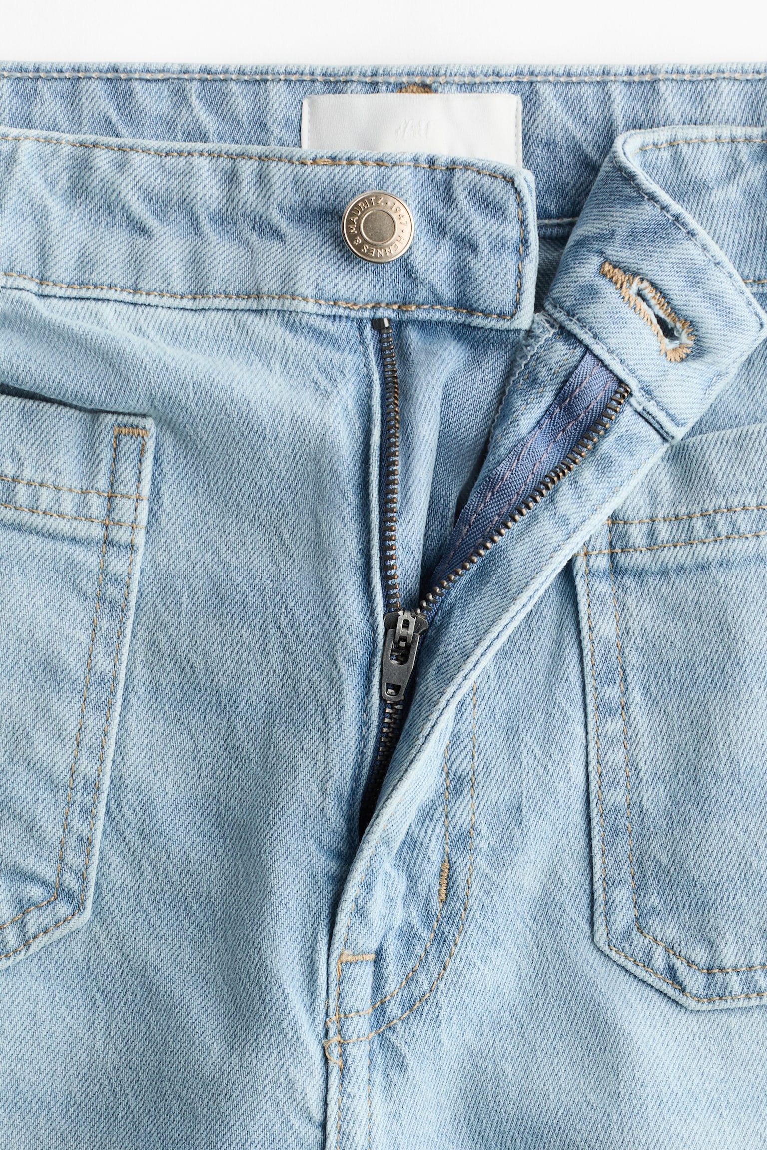 Wide High Jeans - כחול ג'ינס בהיר/לבן/חום כהה/ורוד פודרה/כחול ג'ינס כהה/כחול ג'ינס בהיר/כחול נייבי ג'ינס - 4