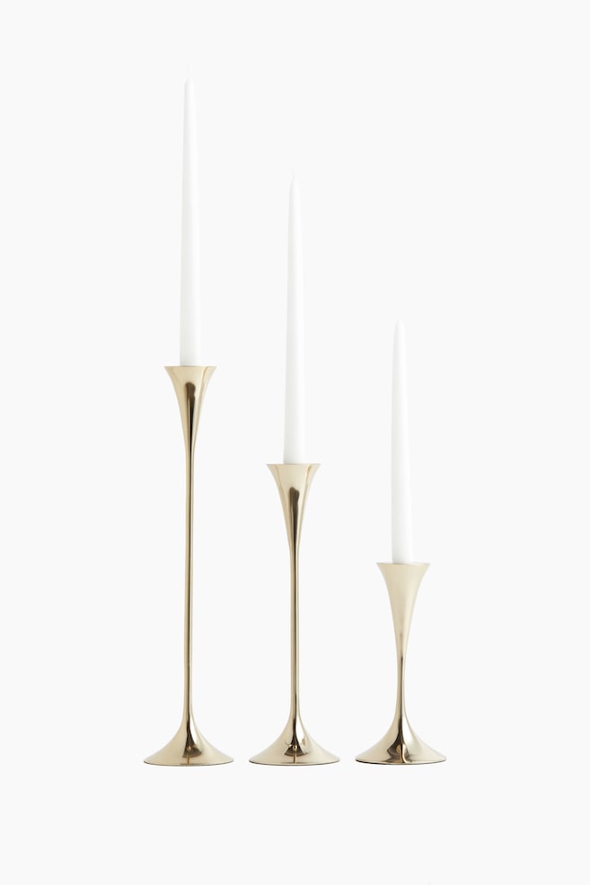 Metal candle holder - Gold-coloured/Silver-coloured - 4