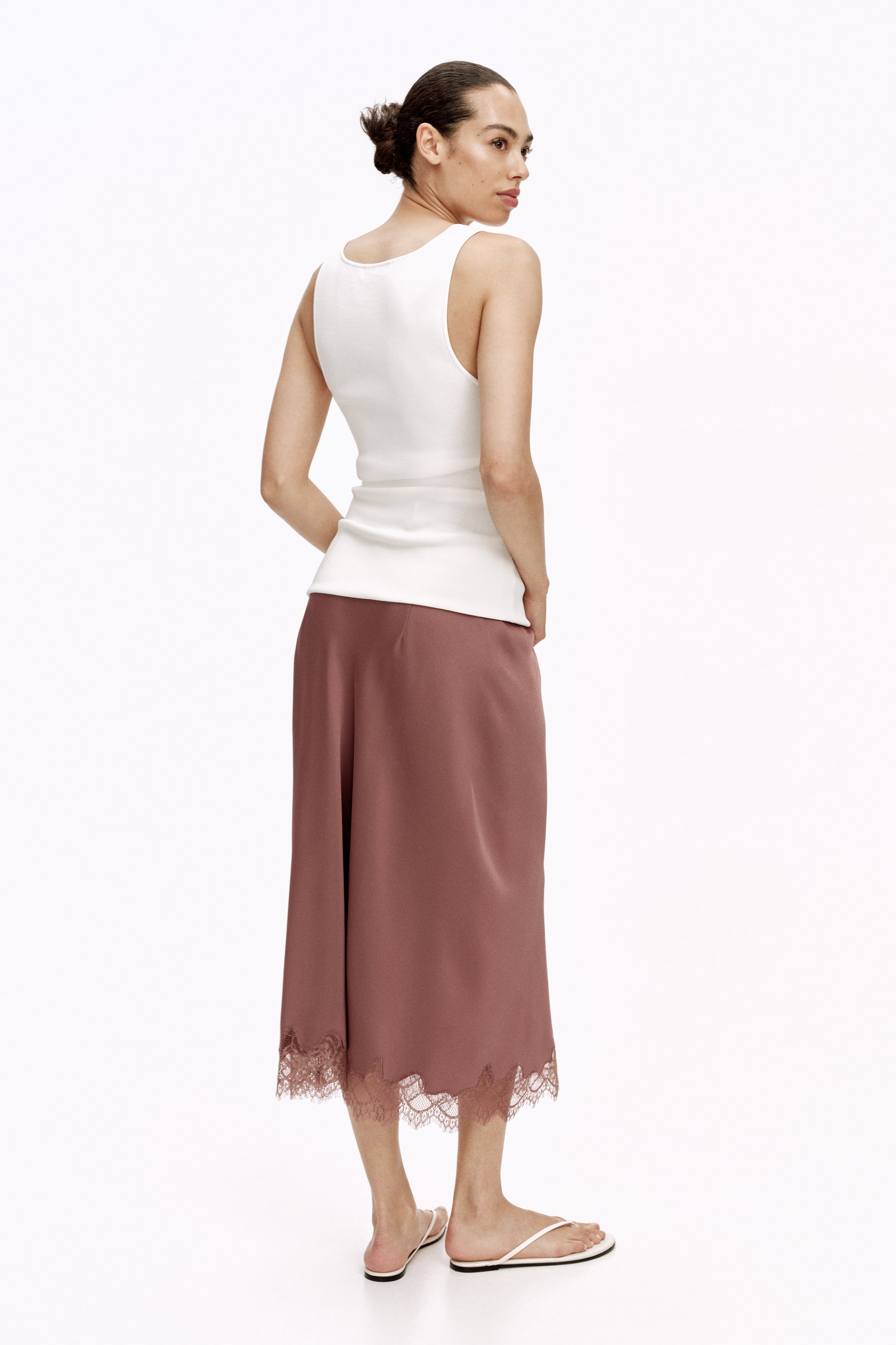 MAMA Lace-Trimmed Slip Skirt