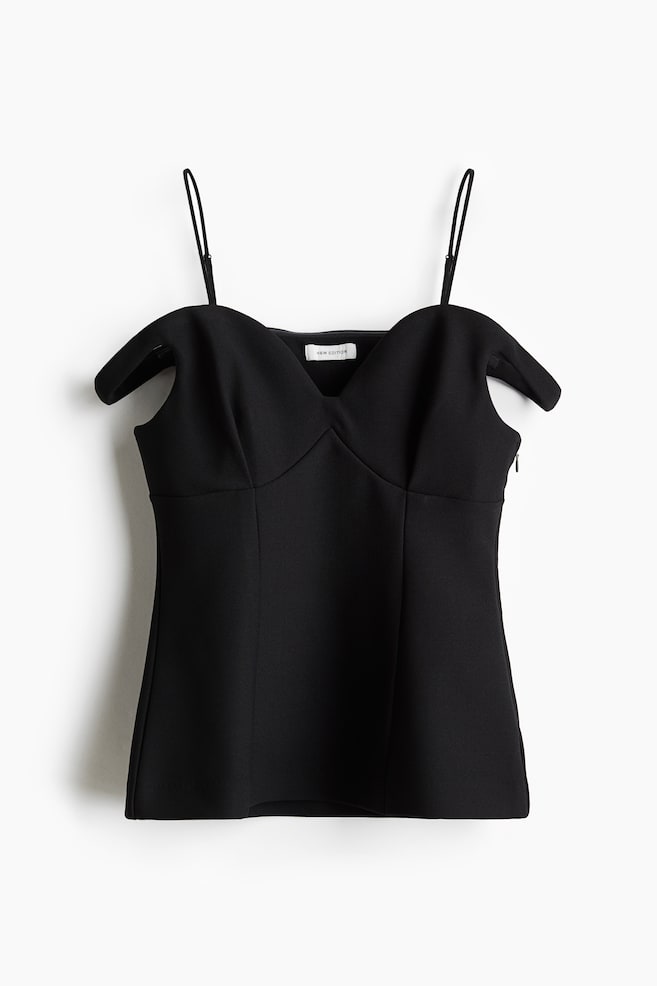 Cold shoulder top - Black - 1