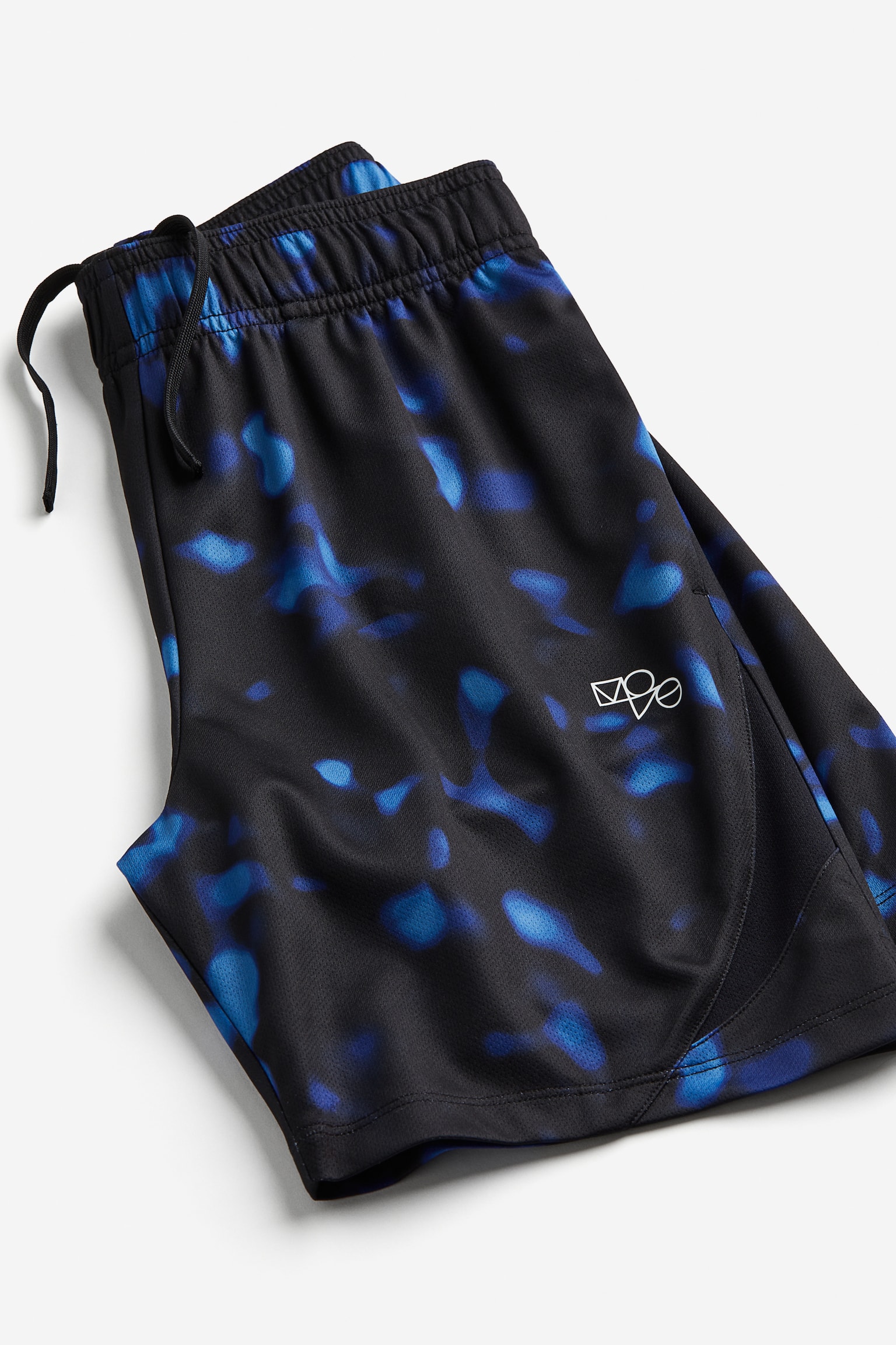 Football shorts in DryMove™ - Black/Blue patterned - 3