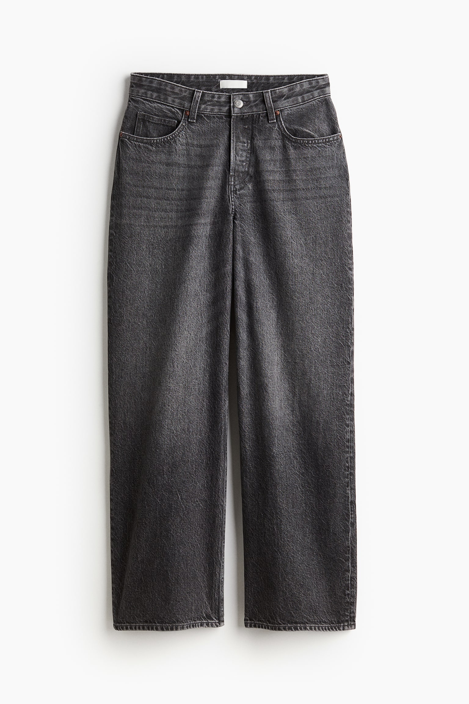 Женские джинсы H&M Wide-cut, цвет: Тёмный джинсовый серый — фото 1