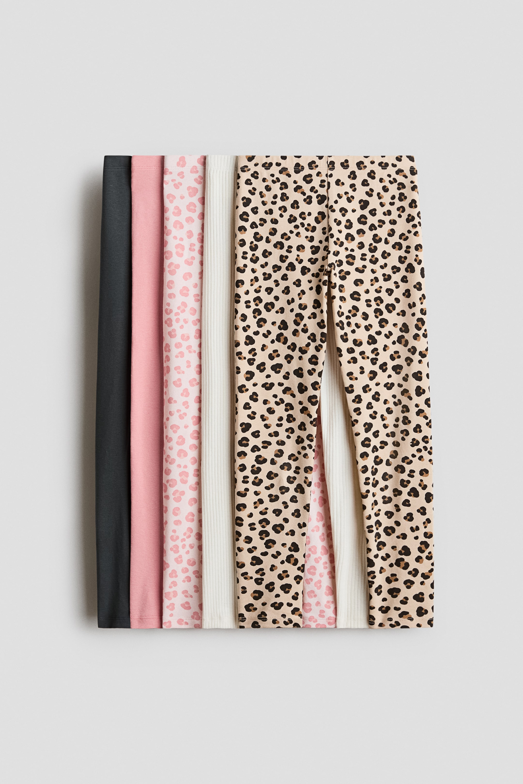 View larger image: 5-pack Jersey Leggings - Pink/Leopard print - Kids | H&M US 1