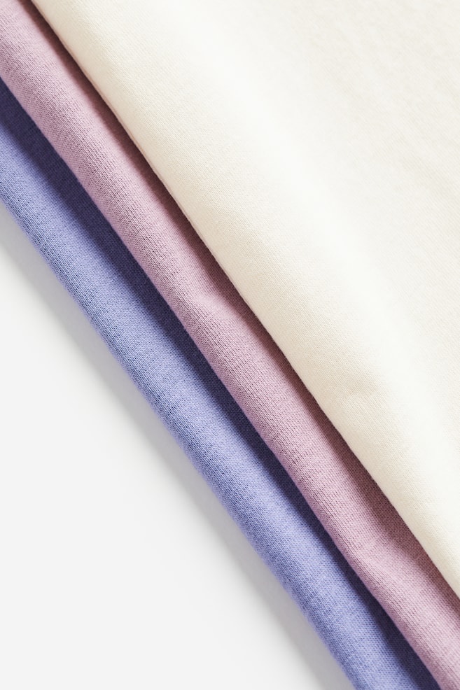3-pack puff-sleeved tops - Mauve/Light blue/Light grey marl/Light pink/White/Powder beige/Light beige - 4