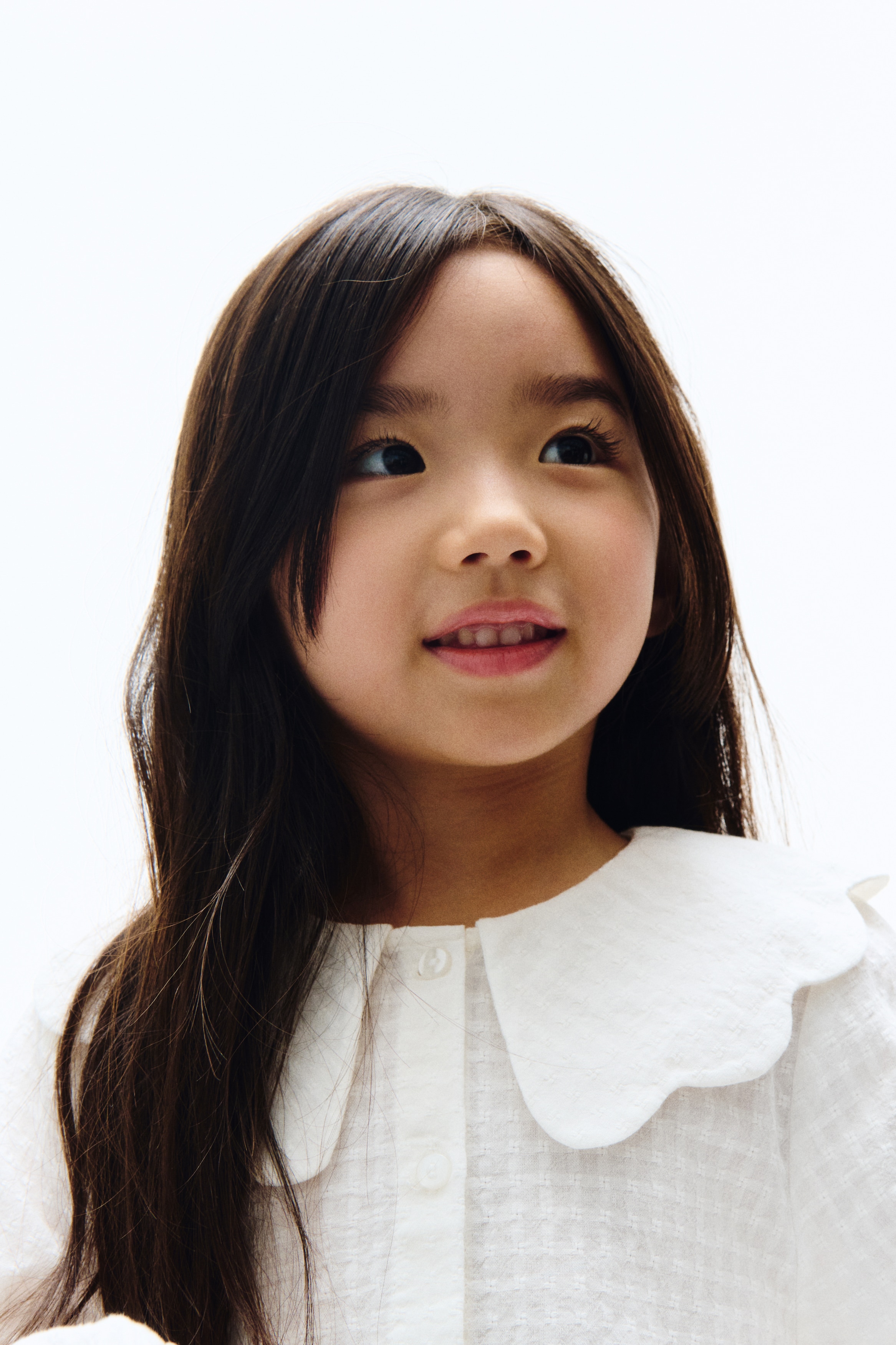 텍스처 코튼 블라우스 - 화이트