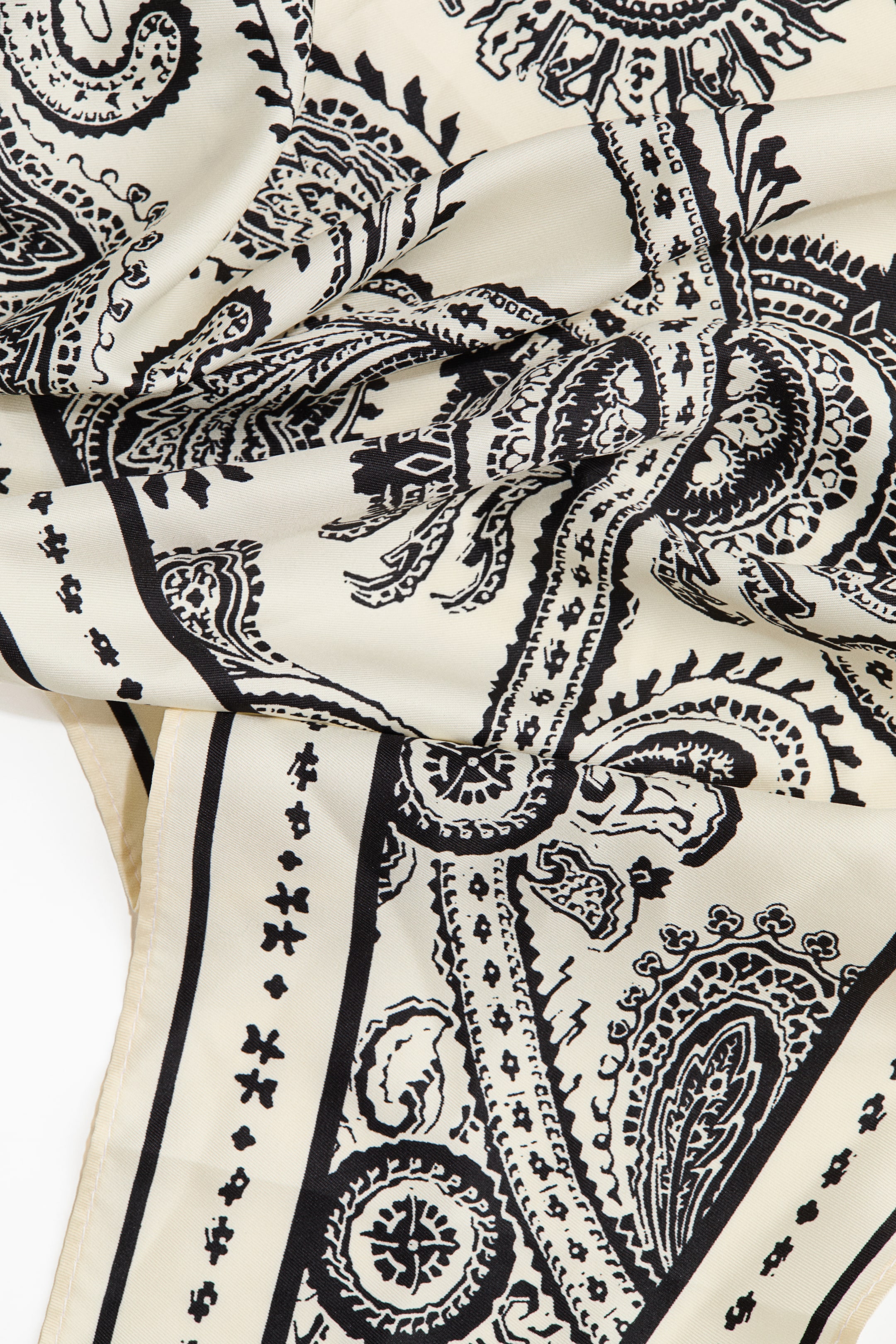 Printed Satin Triangle Scarf