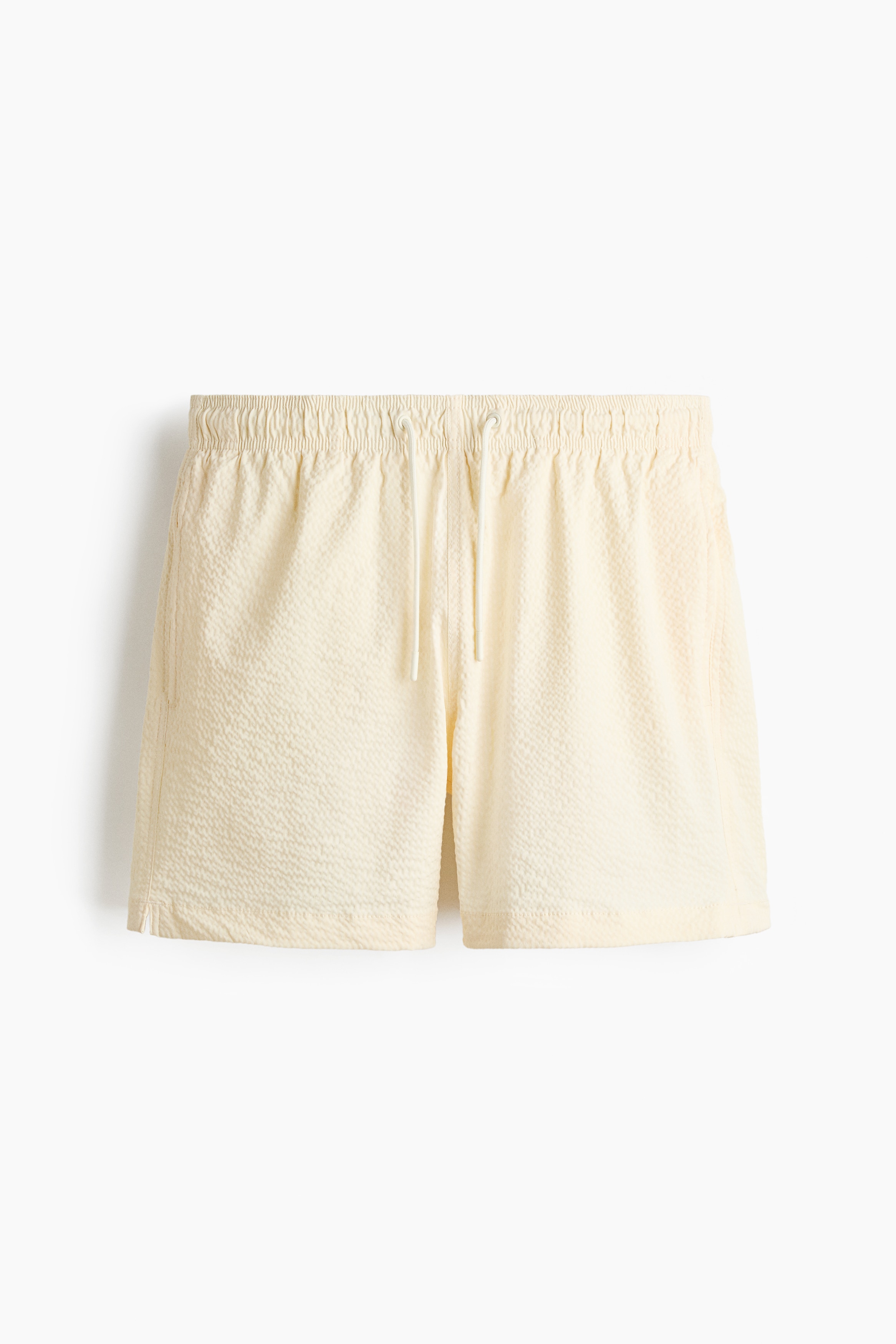 Seersucker swim shorts - Cream/Light blue/Striped