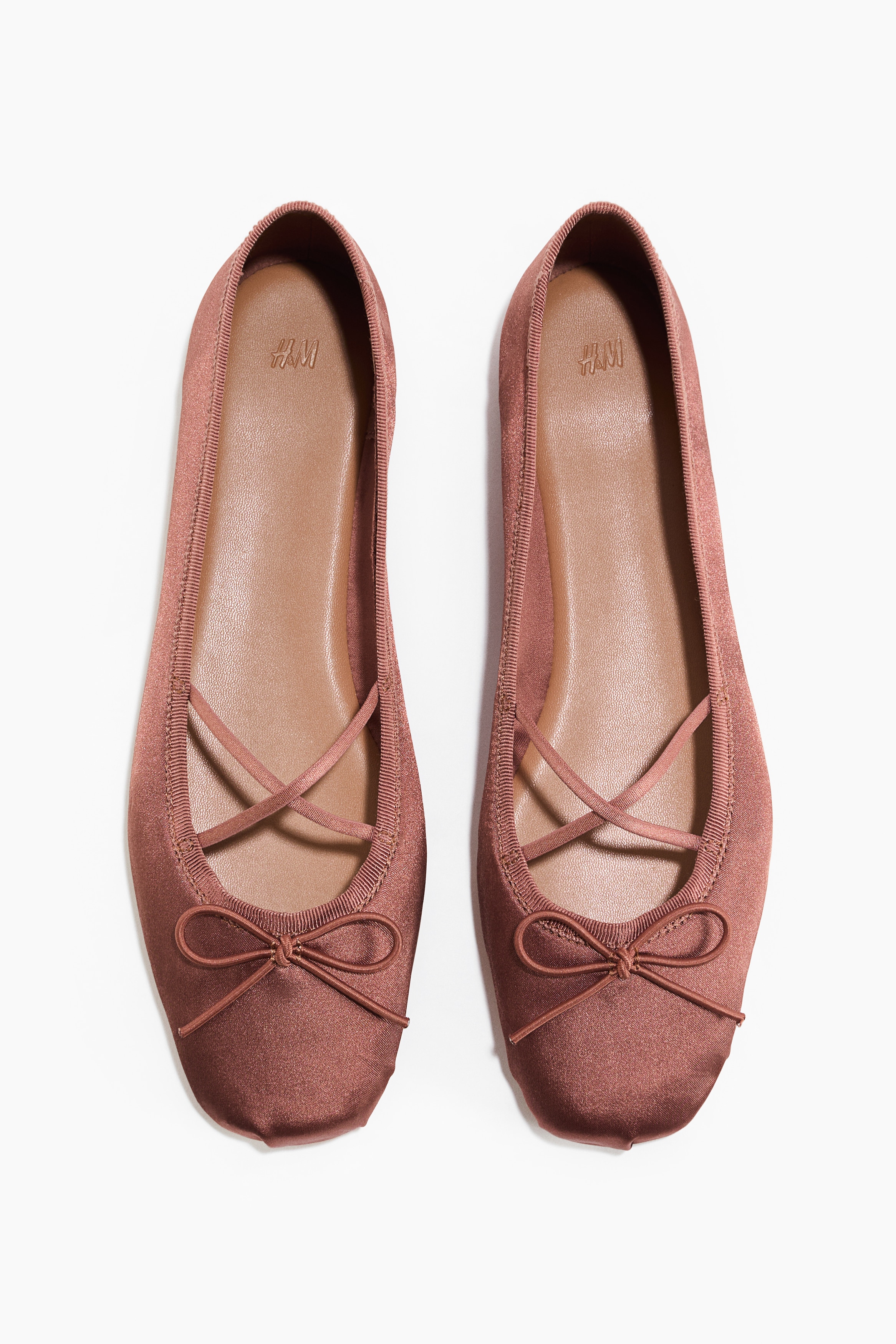 Ballerine in satin - Marrone polvere/Rosa cipria/Dark grey