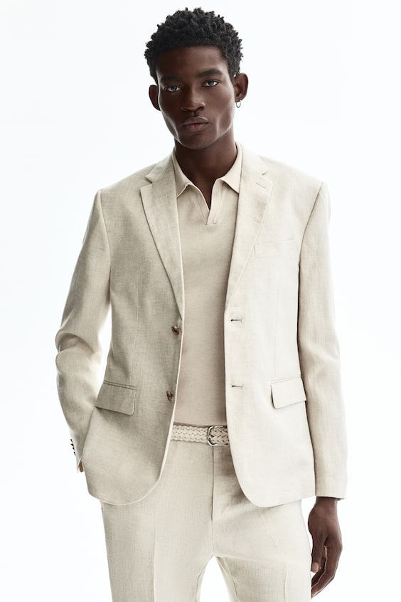 Lniana marynarka Slim Fit